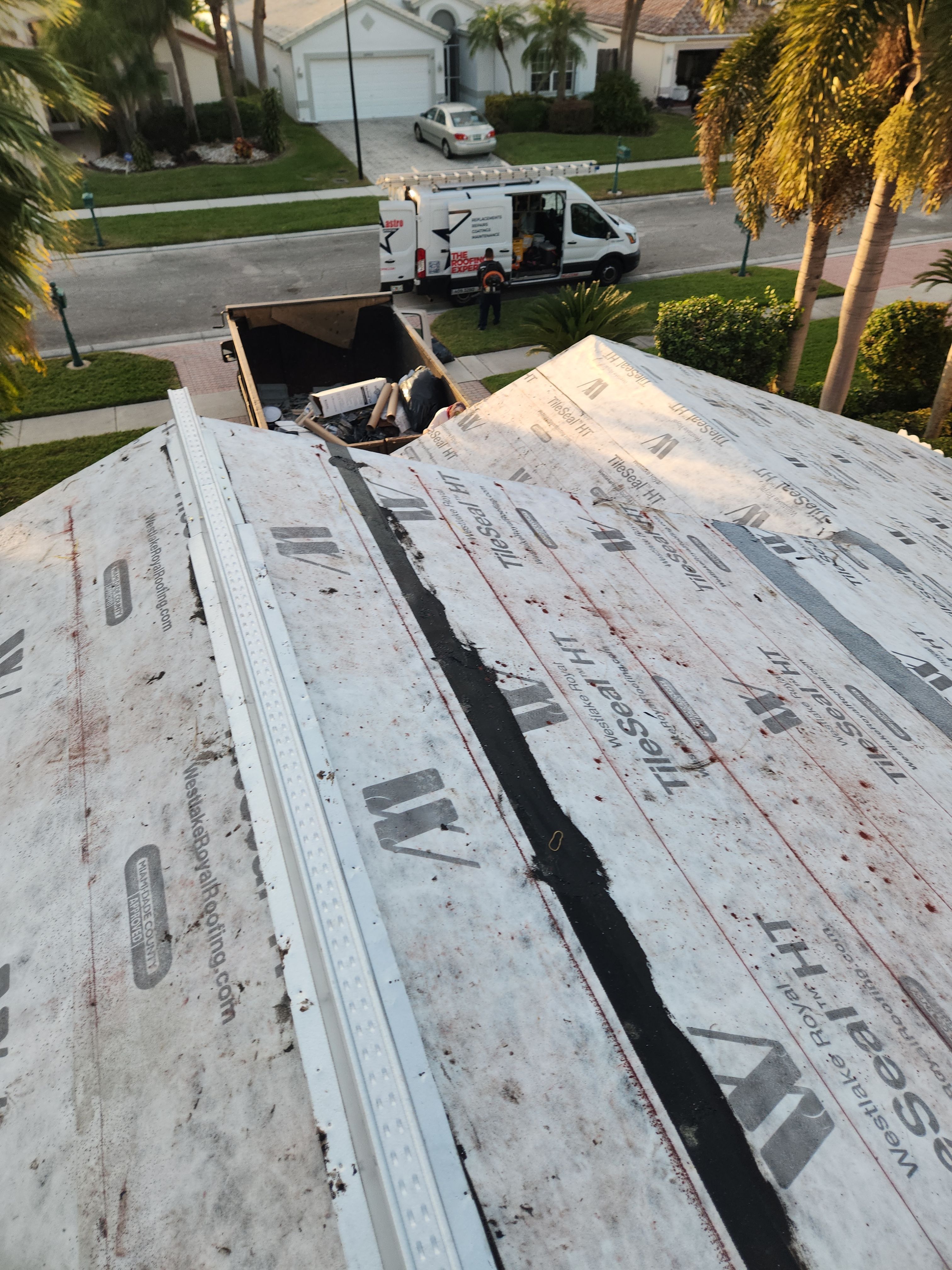 Concrete Tile Roof Replacement and Wood Decking Repair in Boca Raton by Aastro Roofing