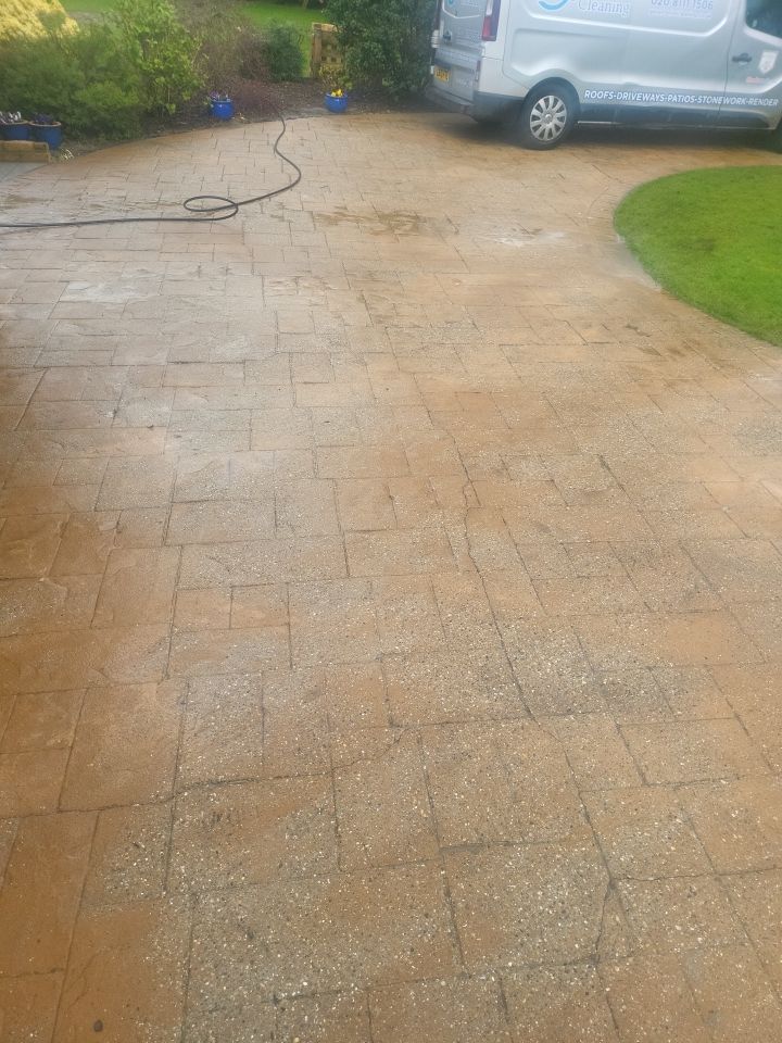 Driveway And Patio Clean using honda 21 ltr/min by Ges Exterior Cleaning ltd