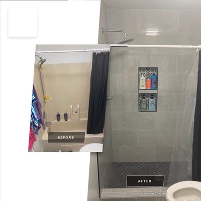 New custom tile shower and bathroom floor!