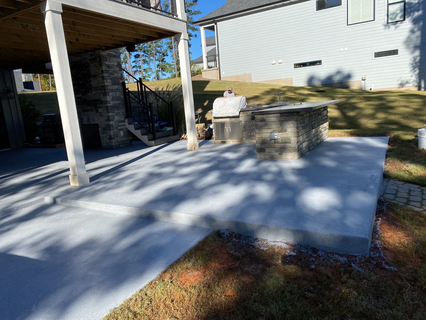 Outdoor Kitchen on Lake Keowee by Xtreme Concrete Services
