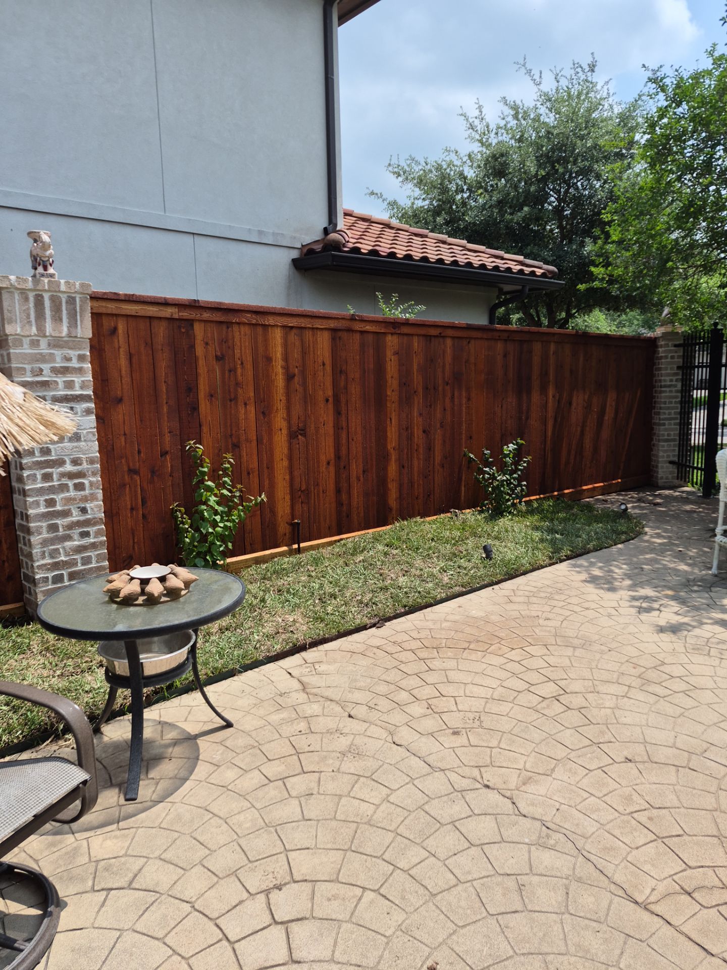 Western Red Cedar Privacy Fence with Dual-Stain Finish by Tim's Fences