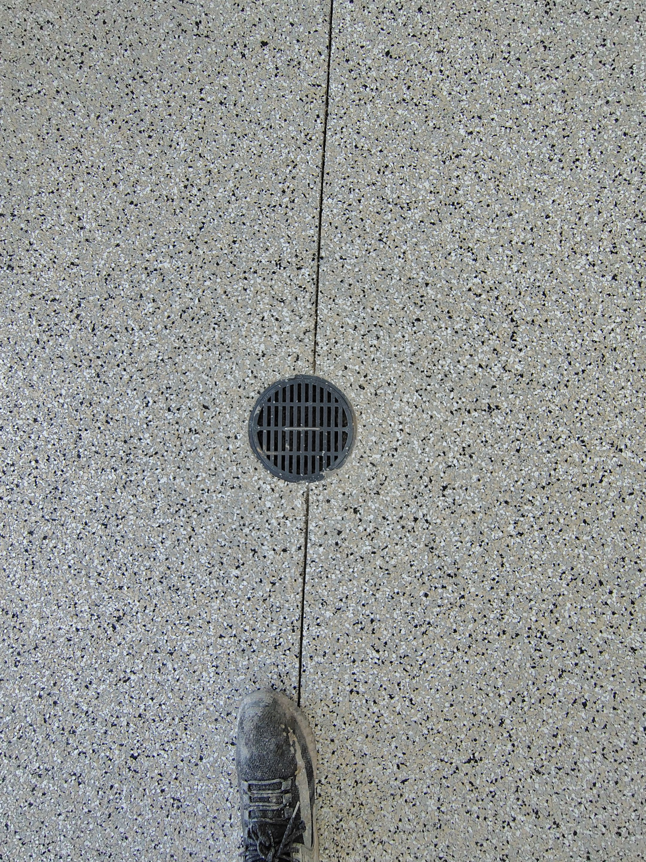Gray and White Speckled Epoxy Garage Floor Coating in Tea by Select Painting, Coatings & Garage Cabinets