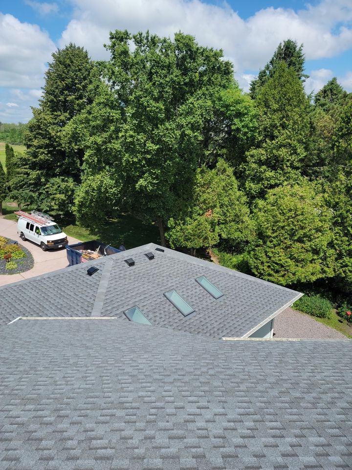 Roof Installation with GAF HDZ Timberline Shingles and Skylight Replacement in Cleveland, WI by Gellings Roofing and Siding LLC