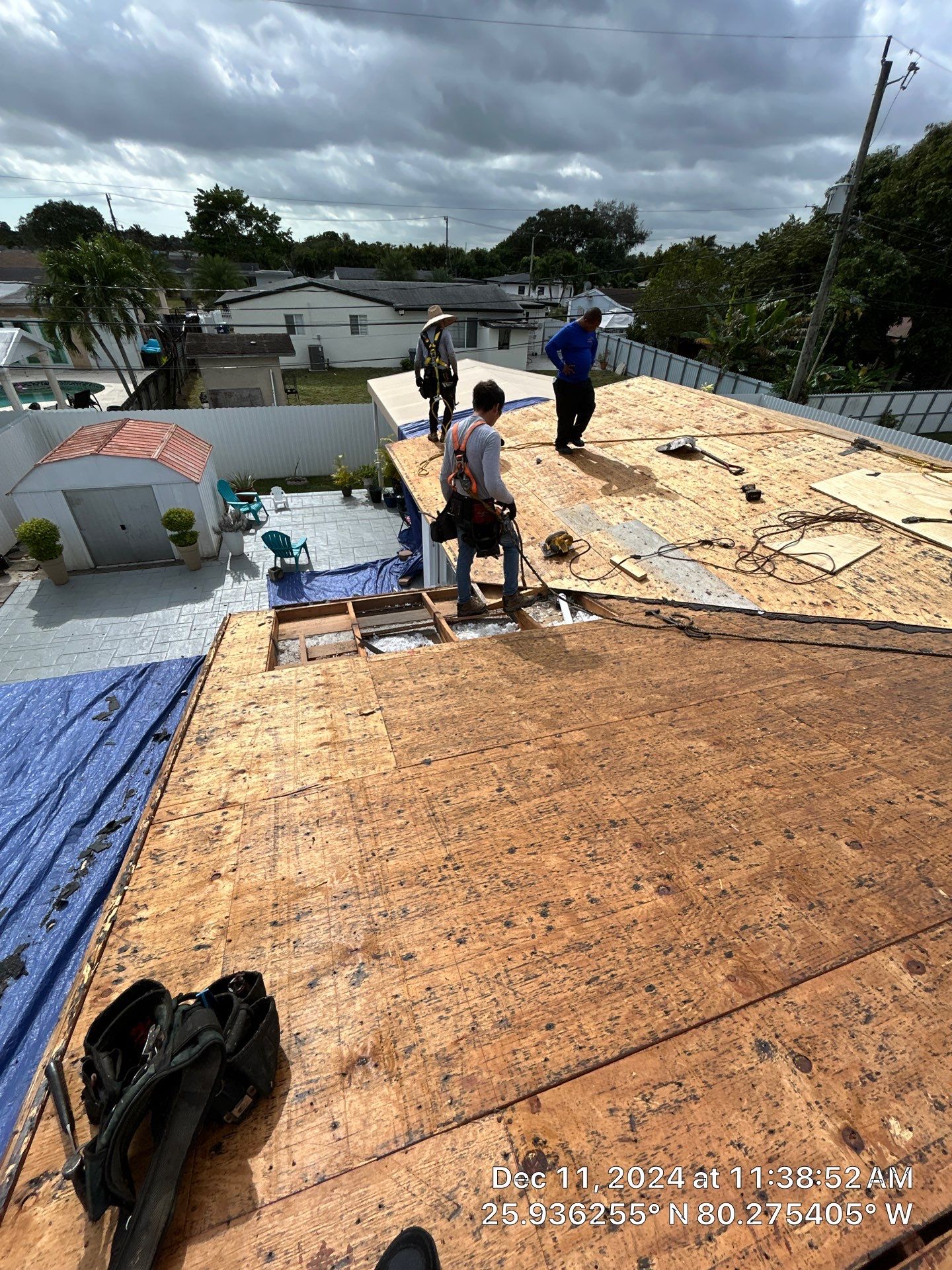 RESIDENTAL METAL REROOF 24 GUAGE DOVE GRAY 1-1/2" MECHANICAL SEAM METAL POLYGLASS POLYSTICK XFR by Earl W. Johnston Roofing 