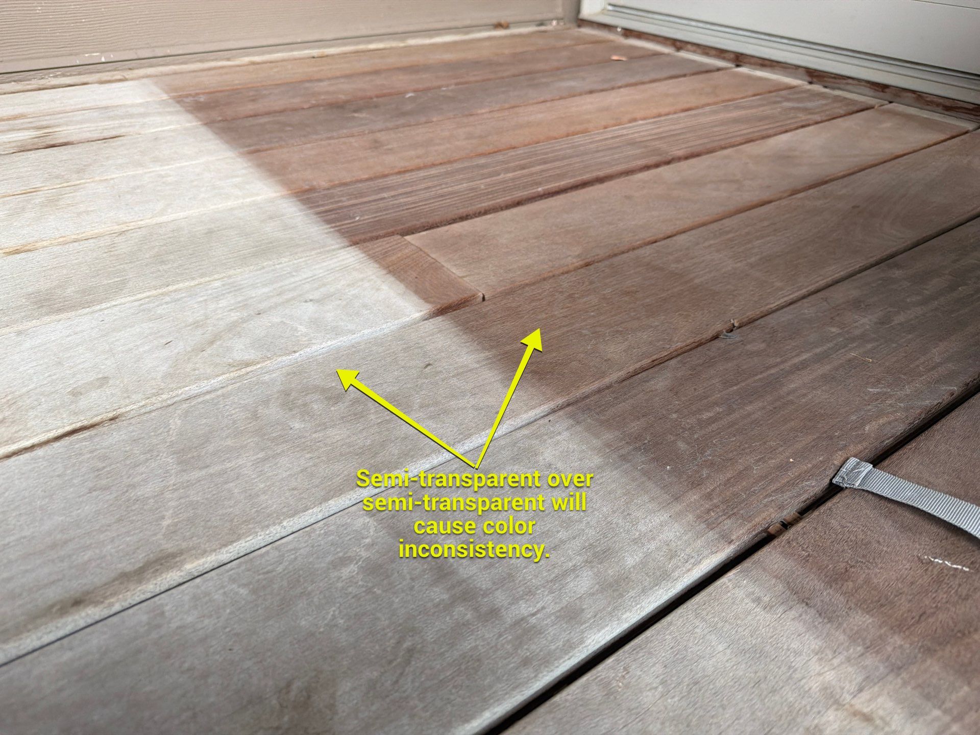 Deck Staining and Tongue and Groove Ceiling Refinish in Sioux Falls by Select Painting, Coatings & Garage Cabinets