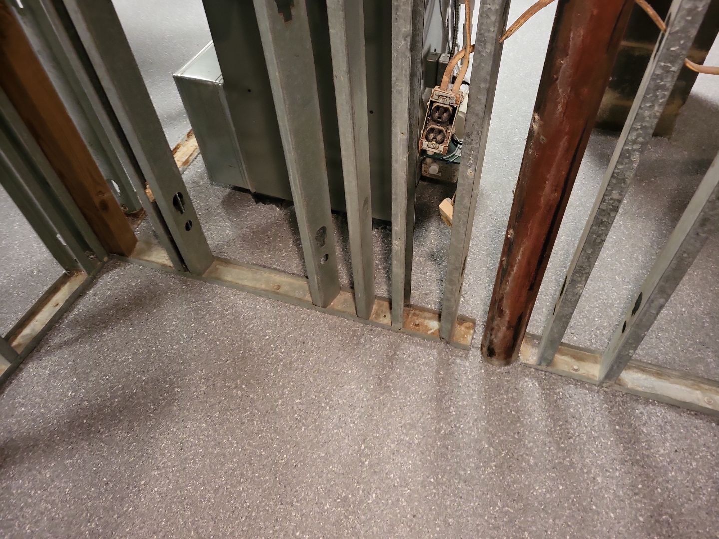 Basement Concrete Floor Coating with Penntek Flake System by Spectrum Painting, LLC