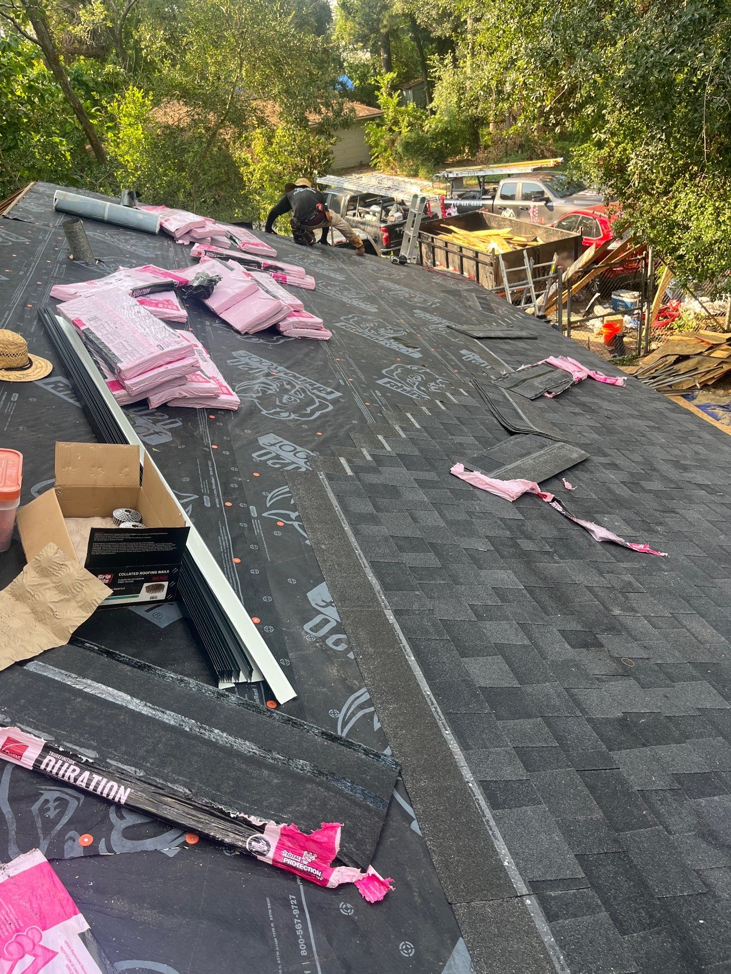 Residential Roofing Installation using Owen's Corning Duration (Lifetime) Shingles by Roof Repair Company