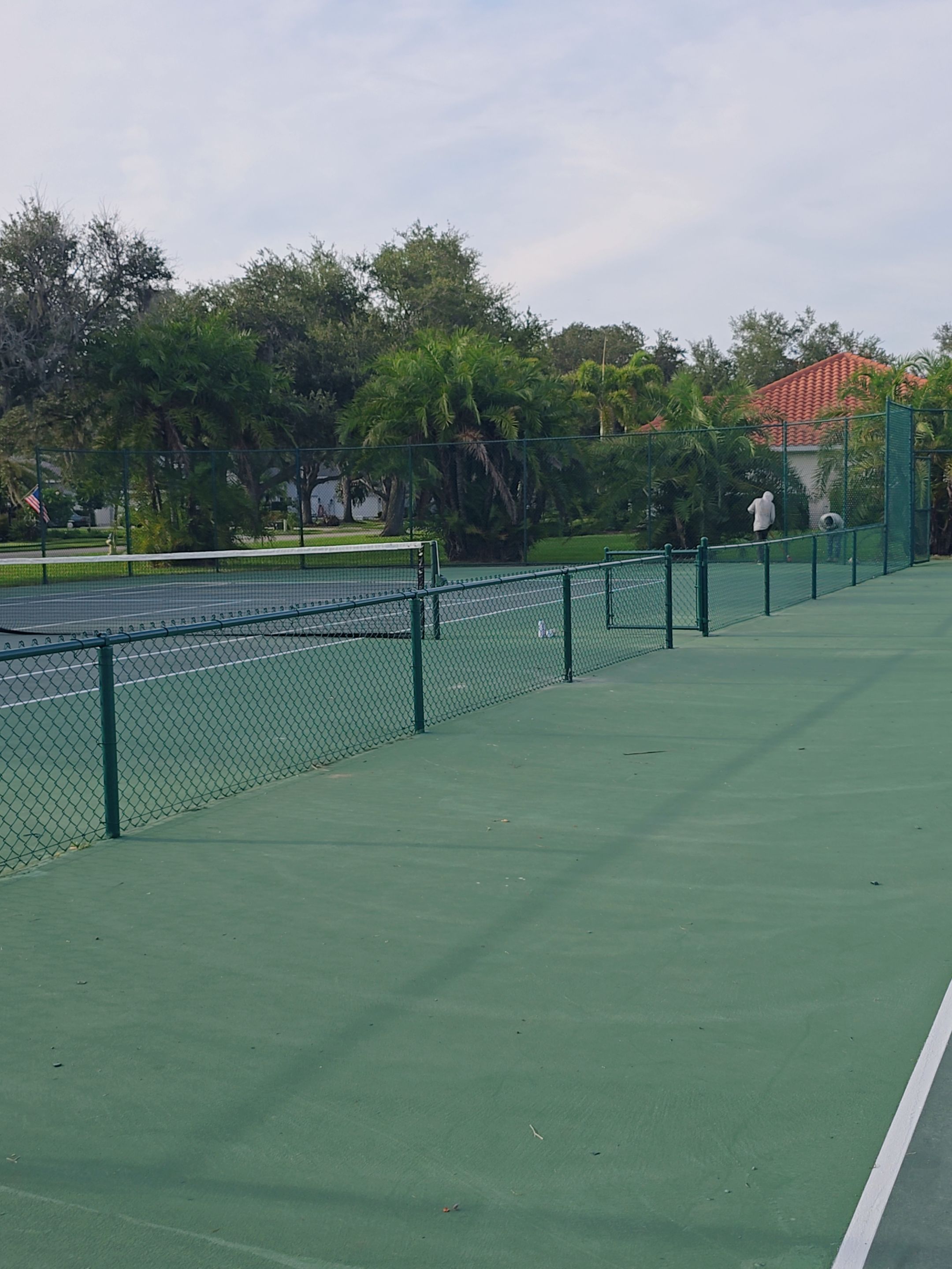 Commercial Tennis Court Chain Link Fence Repair in Sarasota by True Fence LLC
