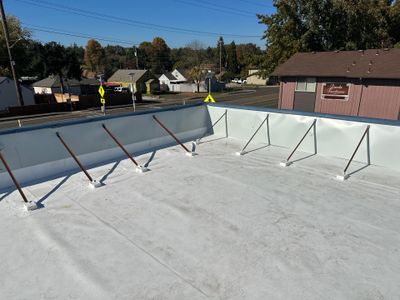 Commercial Roofing Installation using GAF 60Mil TPO