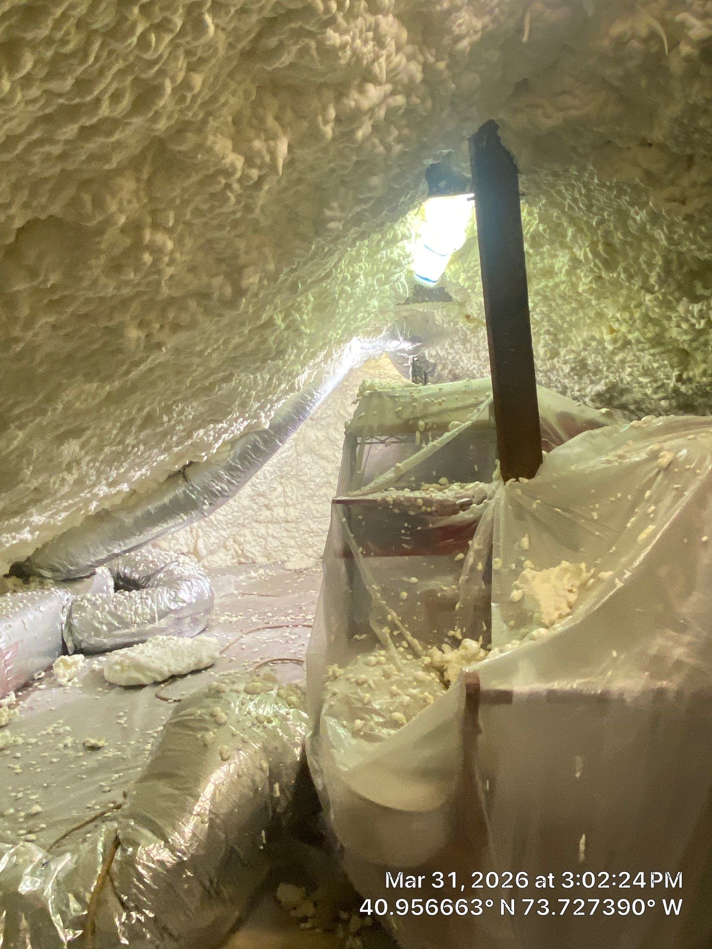 Attic Insulation using open cell spray foam by NYS Foam & Energy