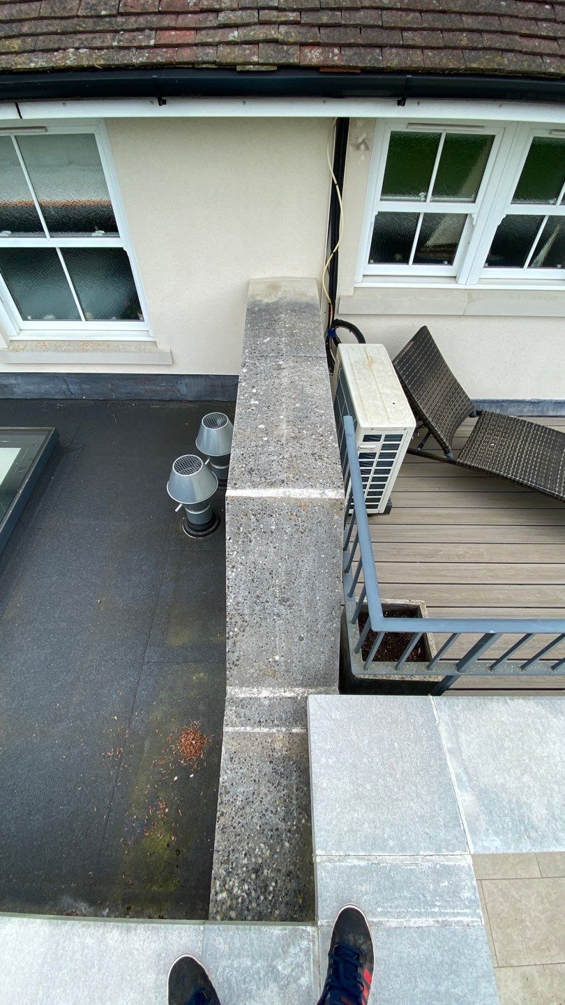 Ongoing render and exterior clean for wedding preperations. using Softwash Equipment by Ges Exterior Cleaning ltd