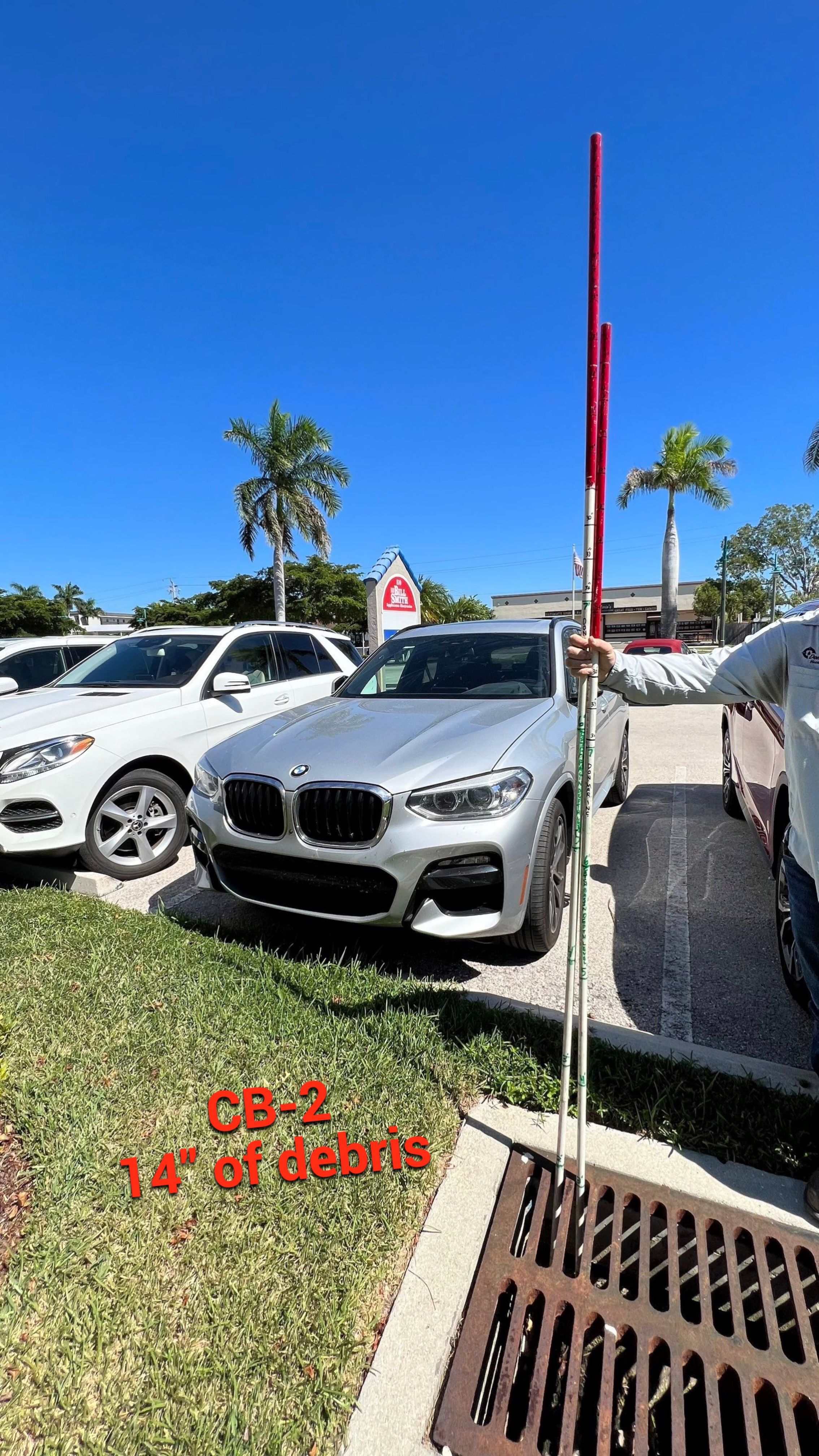 Stromwater System Maintenance at Bill Smith Appliances / Critter Cafe Marco Island Catch Basin by Don Mar, Inc. Storm Water Solutions