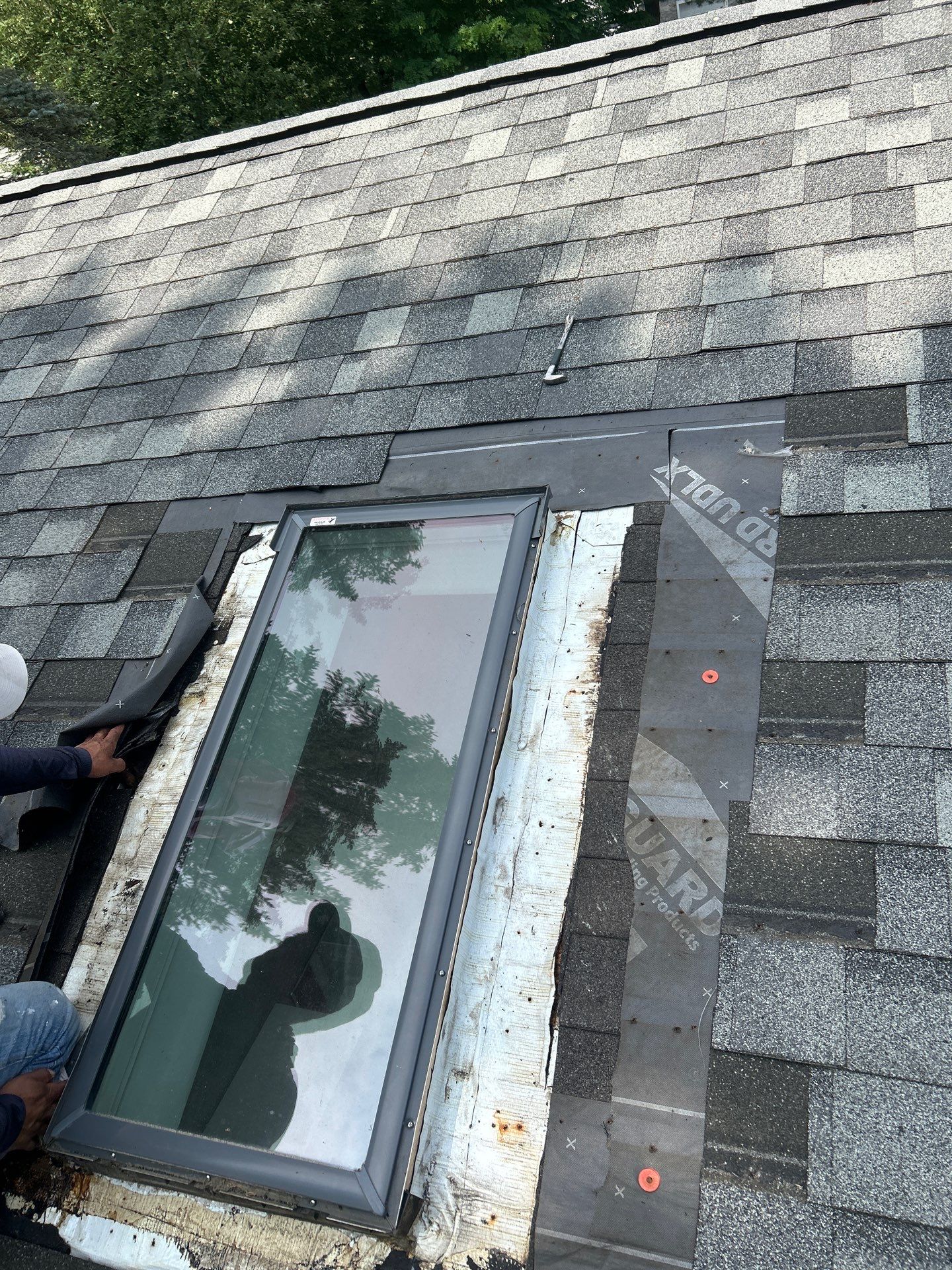 Skylight Leak Repair & Interior Restoration by Mighty Dog Roofing of Greater Middlesex County