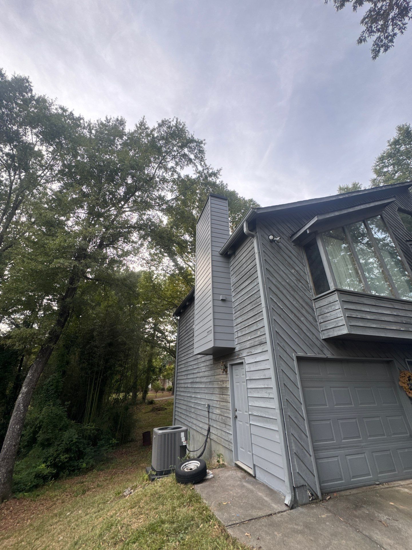 Chimney Chase Siding Replacement and Exterior Painting in Cartersville by Swift Home Renovations 