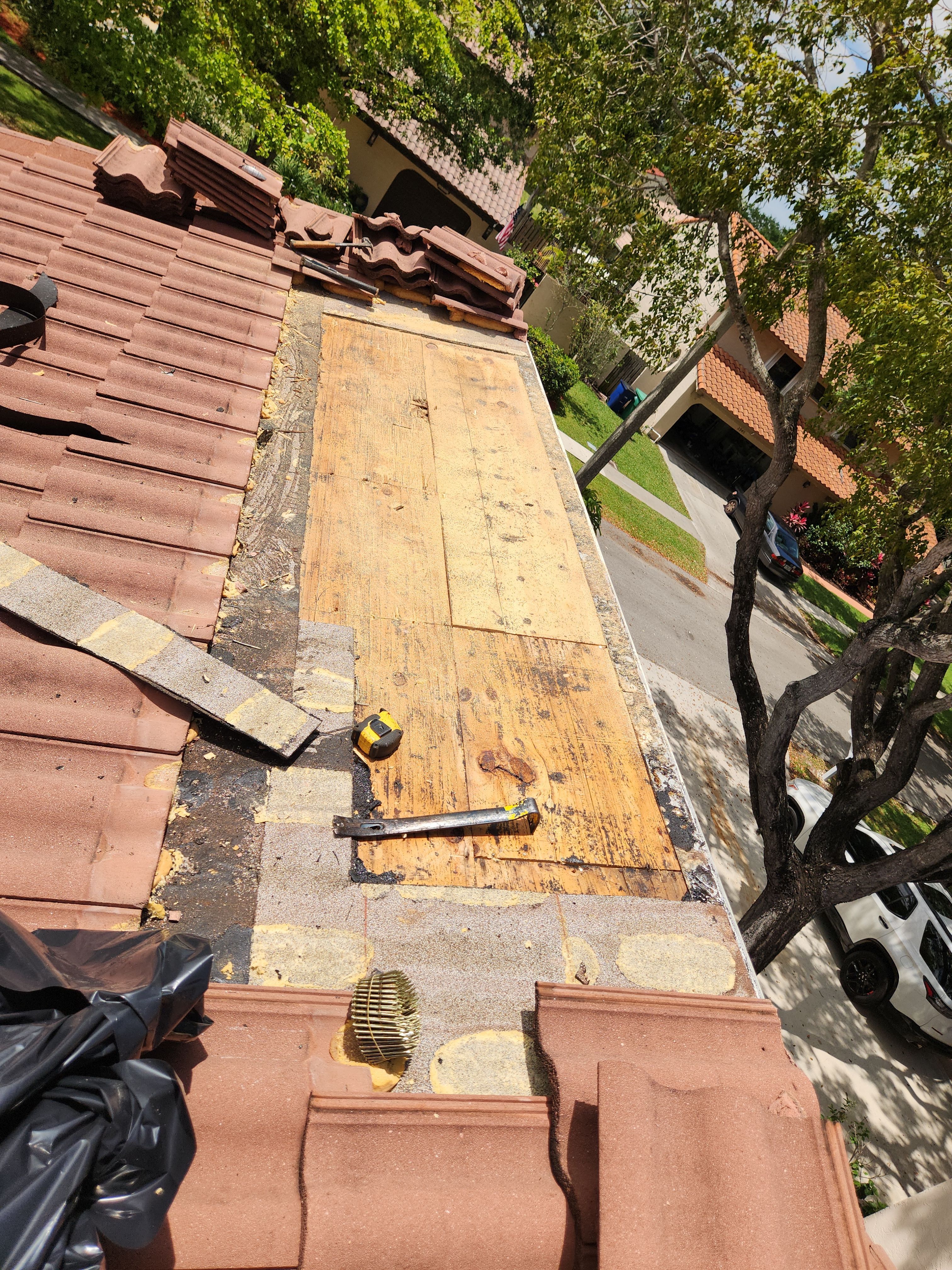 Clay Tile Roof Leak Repair and Sheathing Replacement in Hollywood by Aastro Roofing