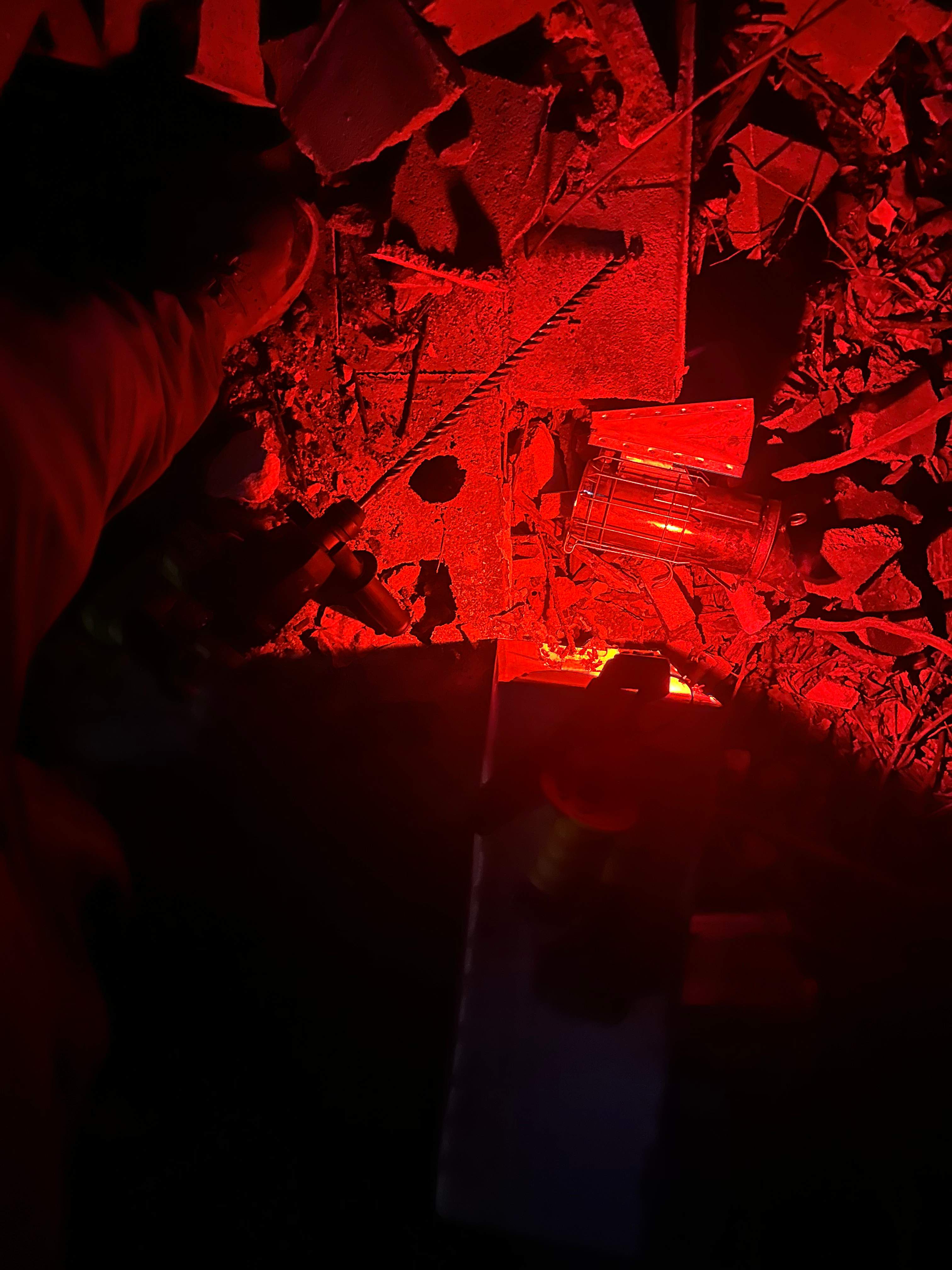 Demoed Cinderblock Wall by Rockwall Honey Bee Company