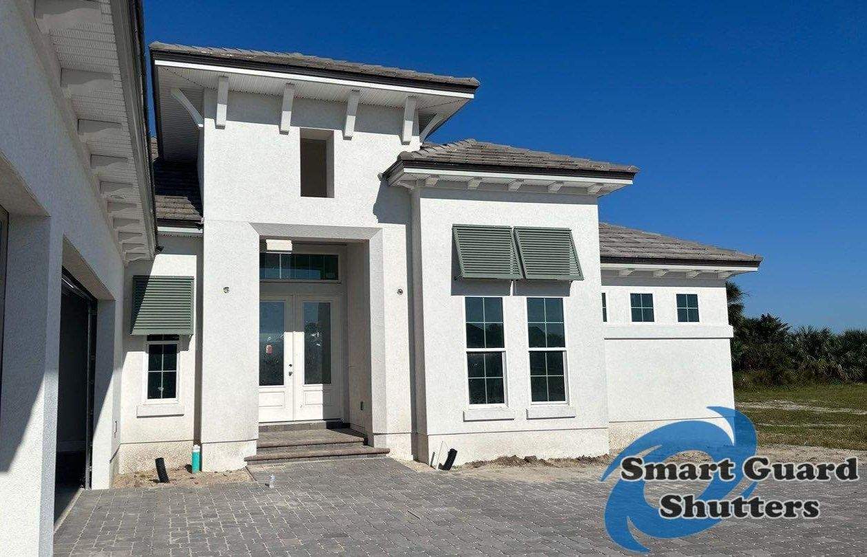 Decorative Bahamas in Cement Gray by Smart Guard Shutters