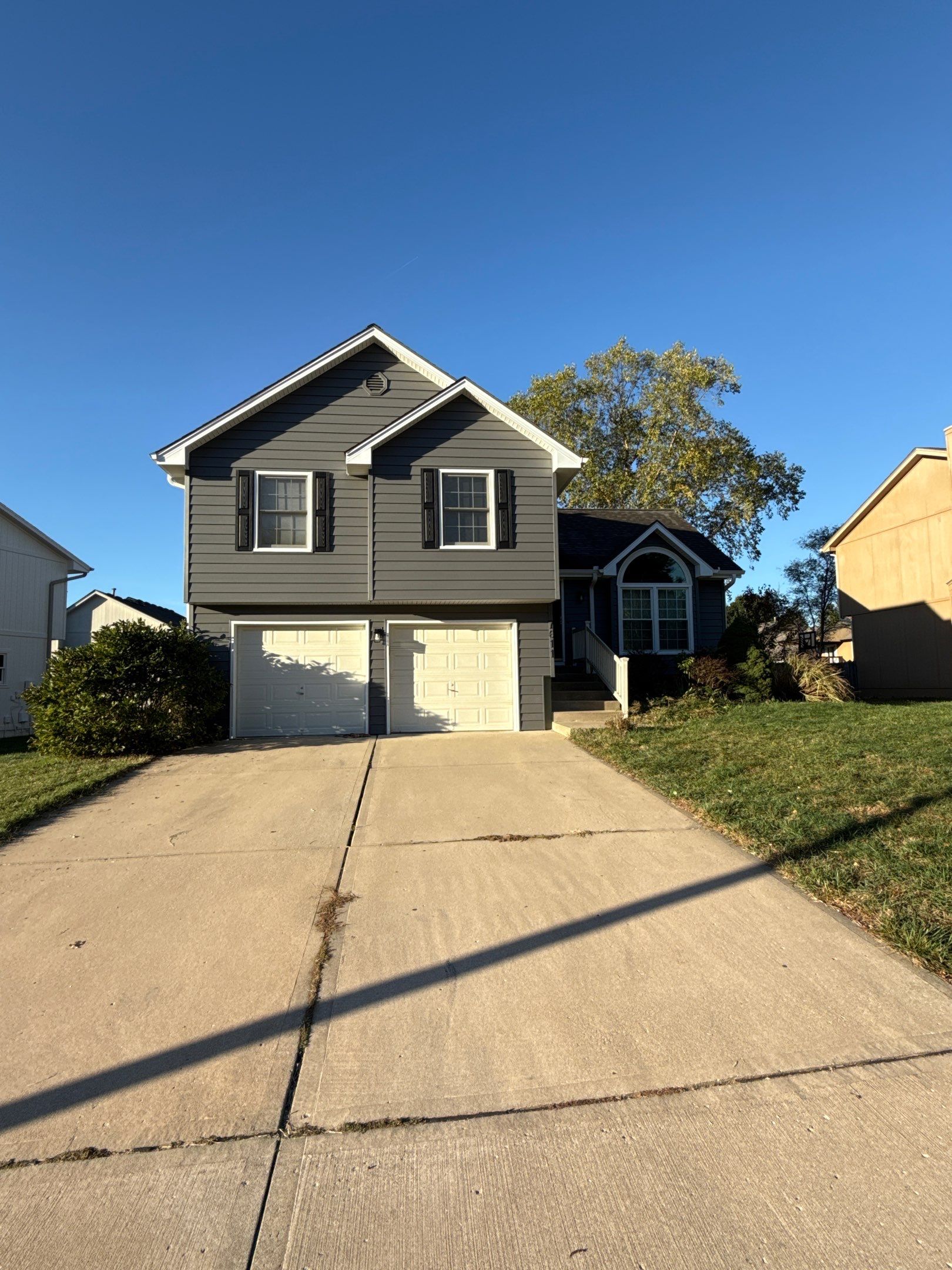 Split Entry in Smokey Ash Craneboard D7 by EEC  Windows, Siding & Roofing 