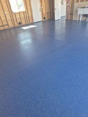 Custom Ocean Hybrid Polyaspartic Garage Floor Coating in Kennewick