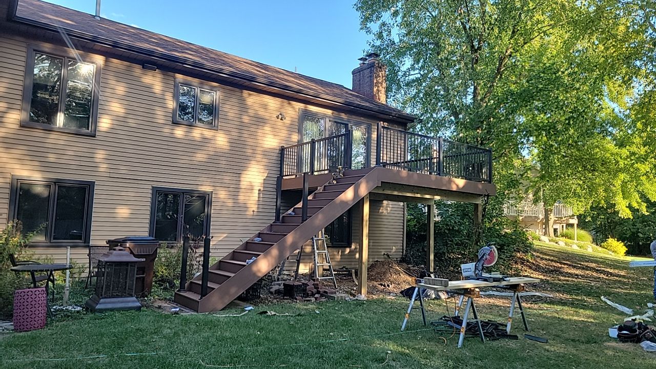 Deck Installation using TIMBERTECH DECKING by Avalon Roofing and Exteriors