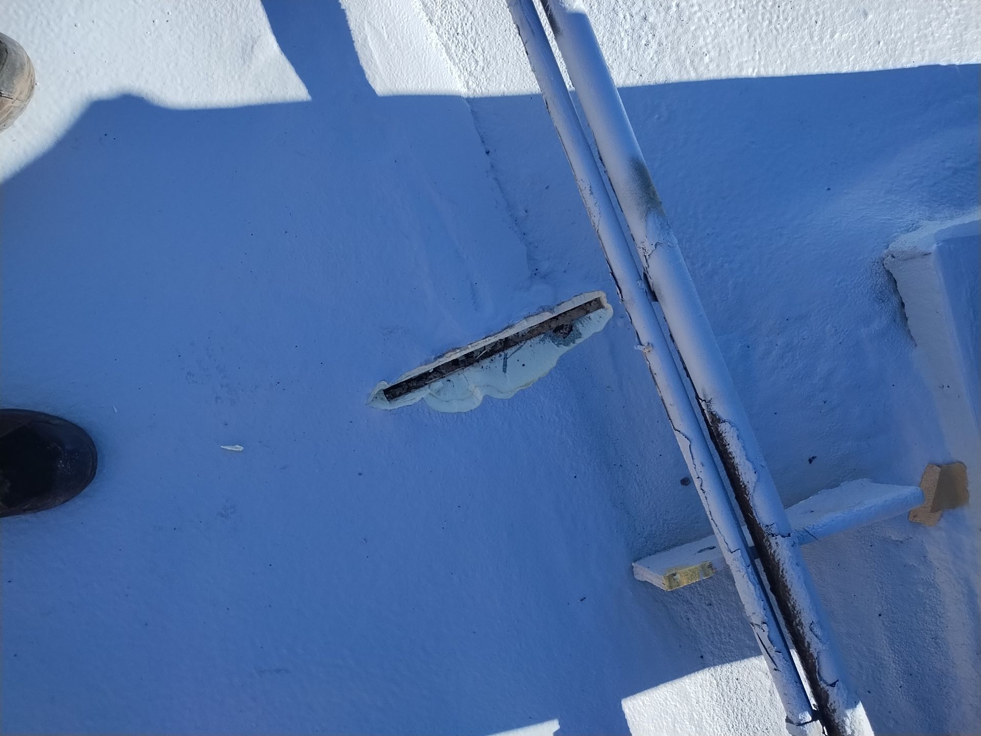 Spray foam and coatings using General Coatings acrylic coatings and spray foam by Straight Edge Roofing Inc