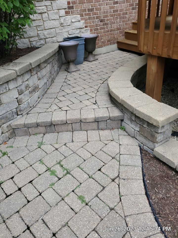 Brick paver clean, sand and seal.  using Surebond SB-1300 by Northern Power Washing LLC.