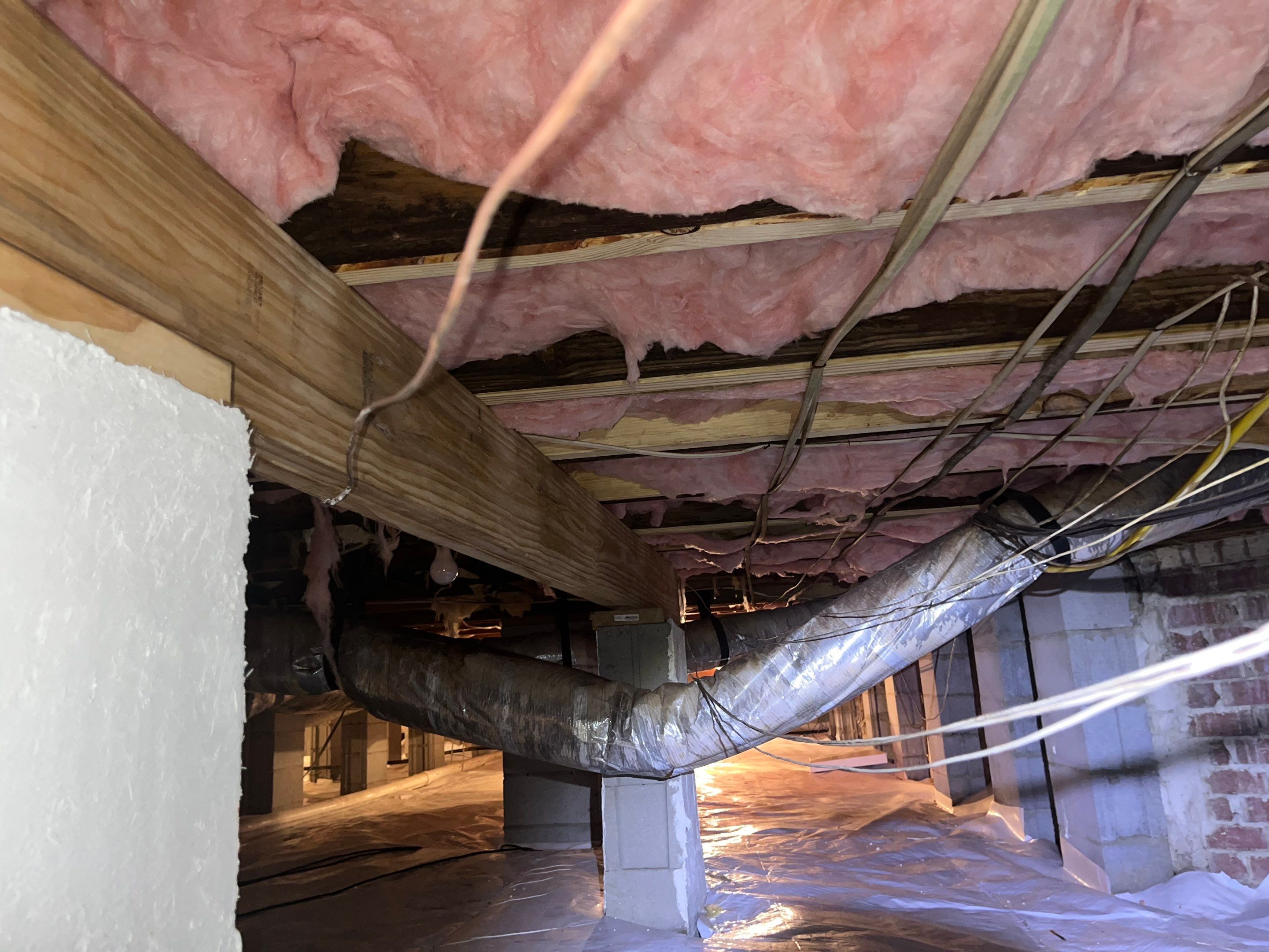 Dehumidifier and Moisture Barrier install with Structural repairs. by Impact Crawlspace