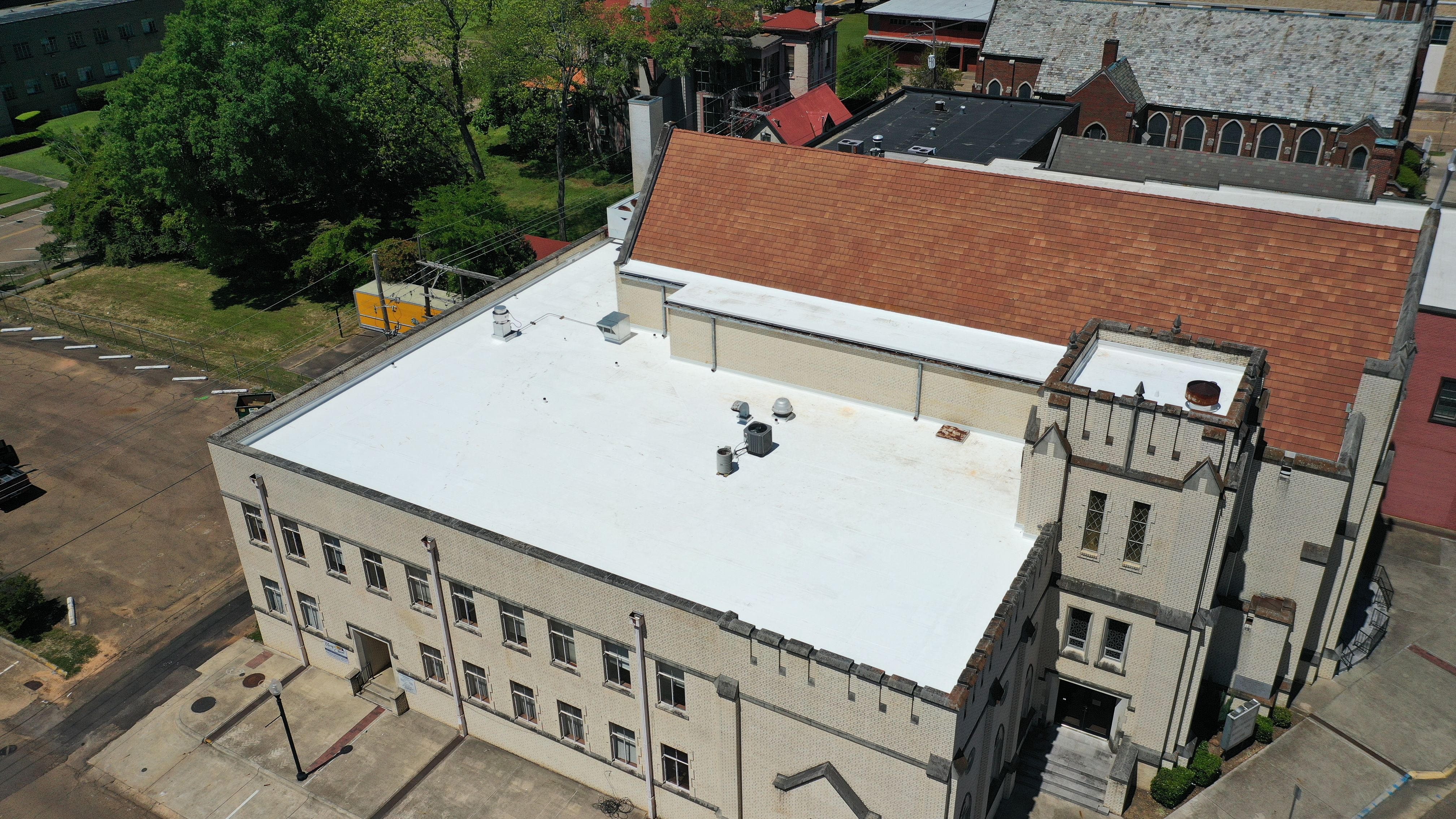 Commercial Roofing Installation using 50 mil PVC by Hostetler Roofing