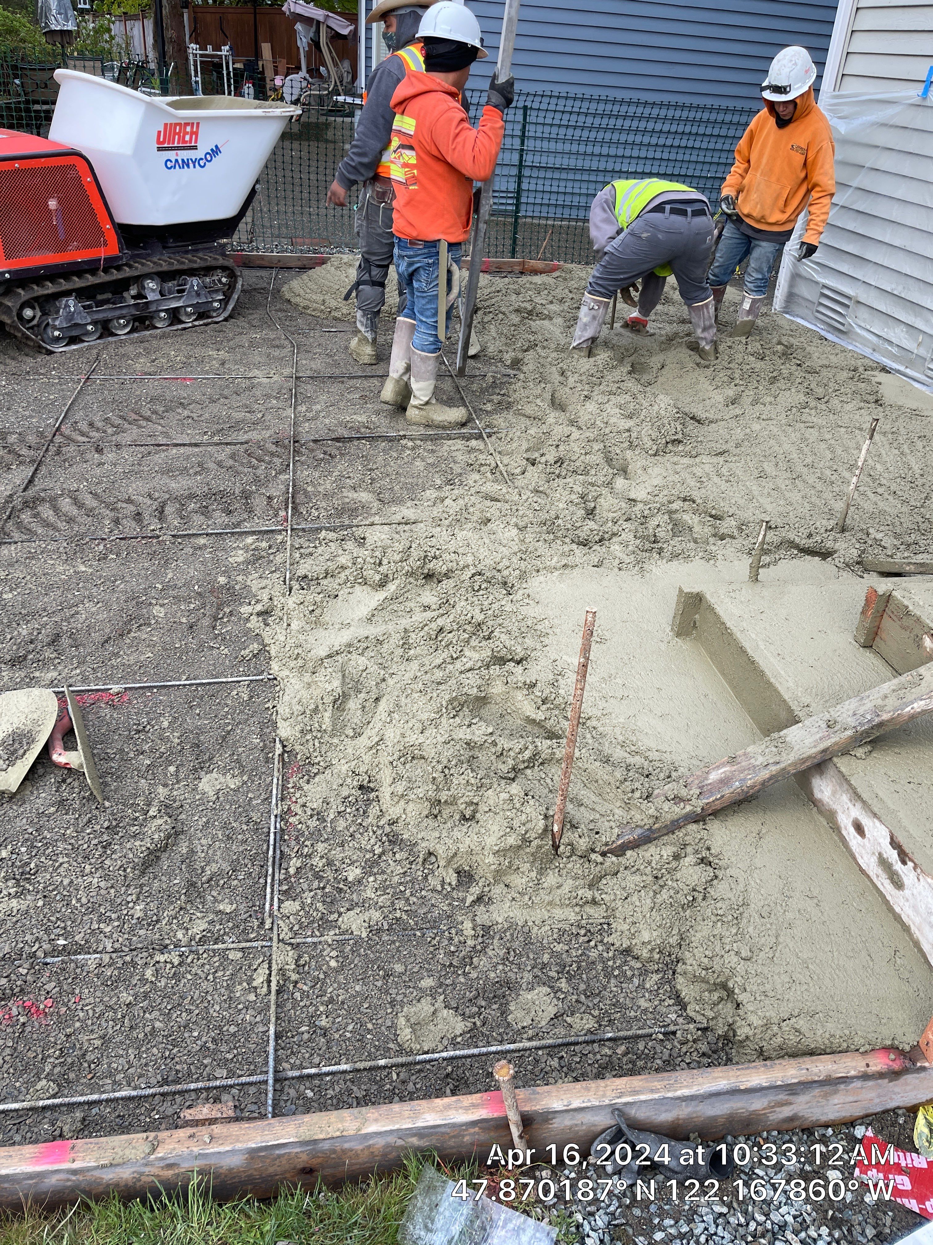 Benedict | Stamped Concrete Back Patio by Jireh Asphalt & Concrete Inc 
