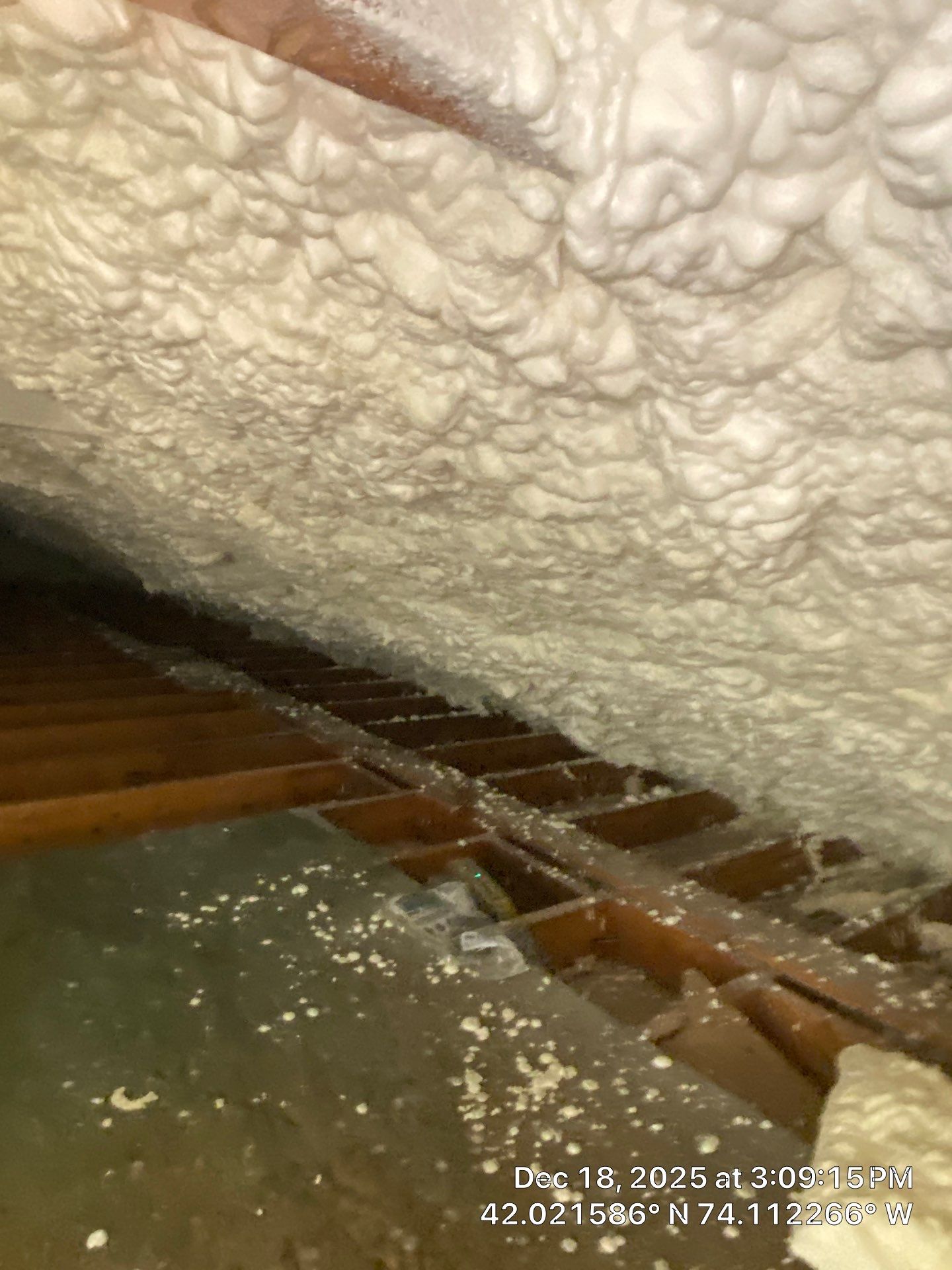 Attic Insulation using open cell spray foam by NYS Foam & Energy