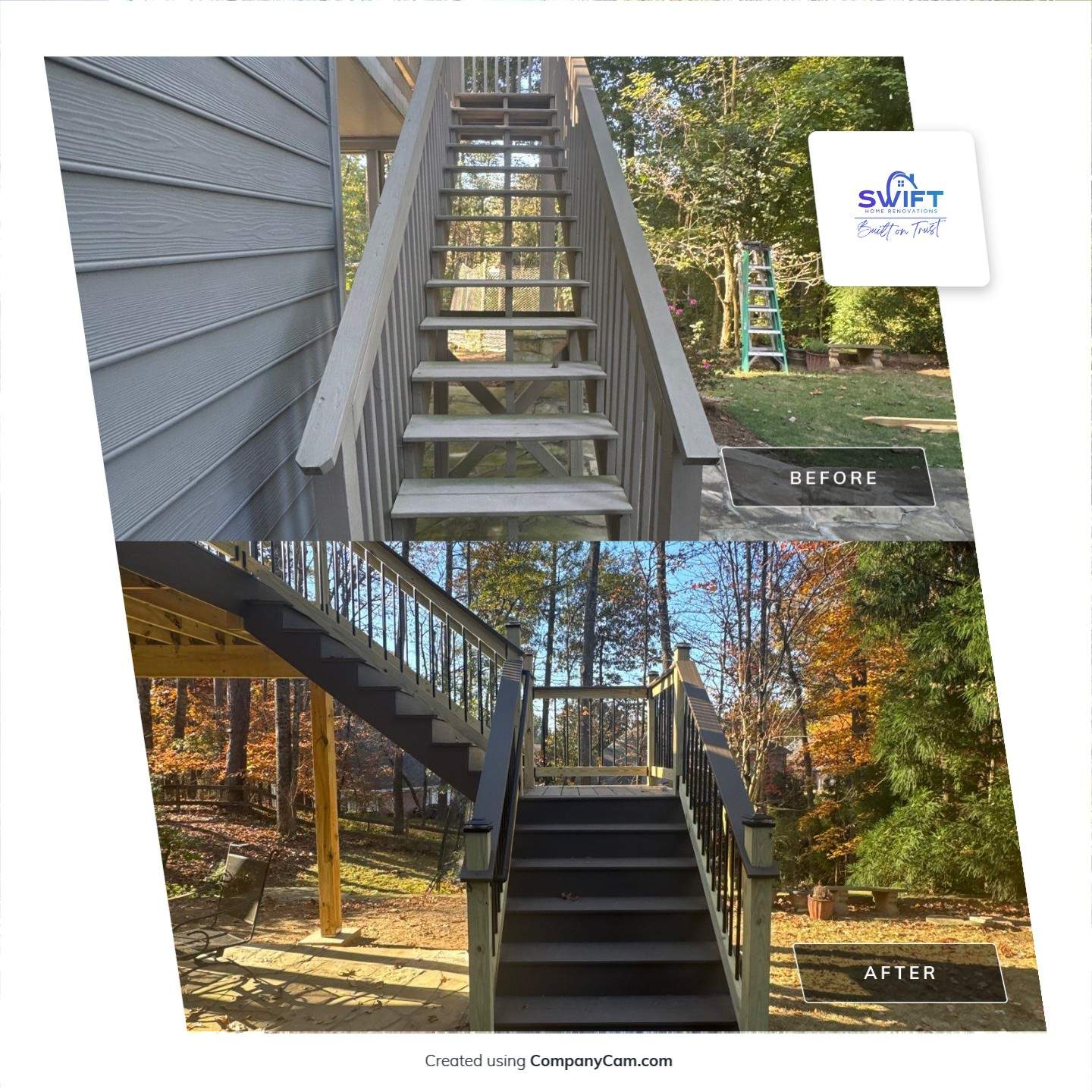 Custom Multi-Level Composite Deck and Sunroom Addition in Suwanee by Swift Home Renovations 
