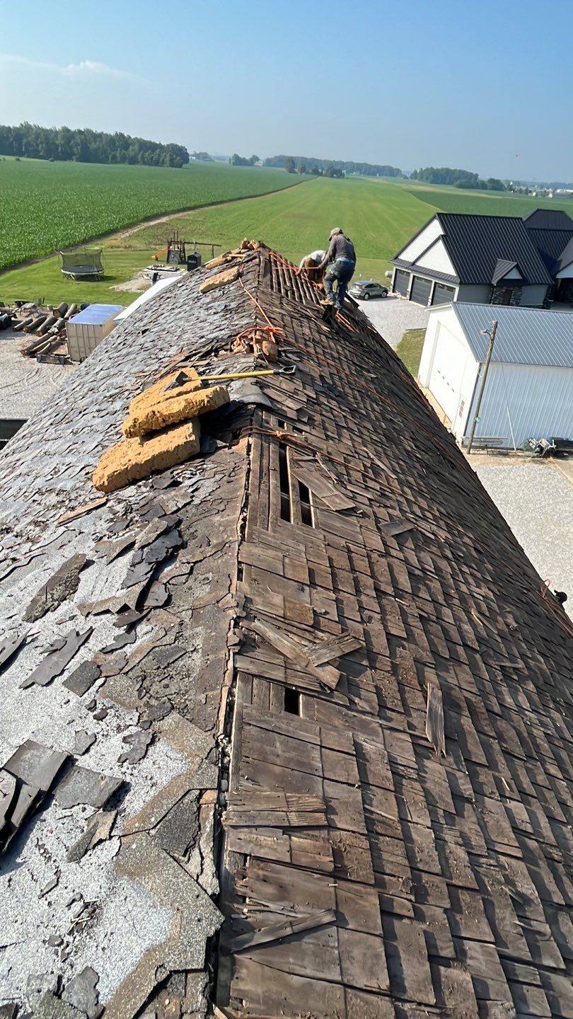 Barn Roofing Installation using GAF Timberline HDZ Charcoal by Nitro Roofing and Construction