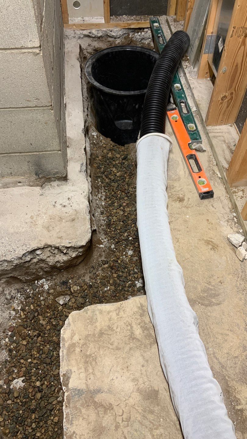 Drain tile in Brooklyn Center by Waterproofing Northeast