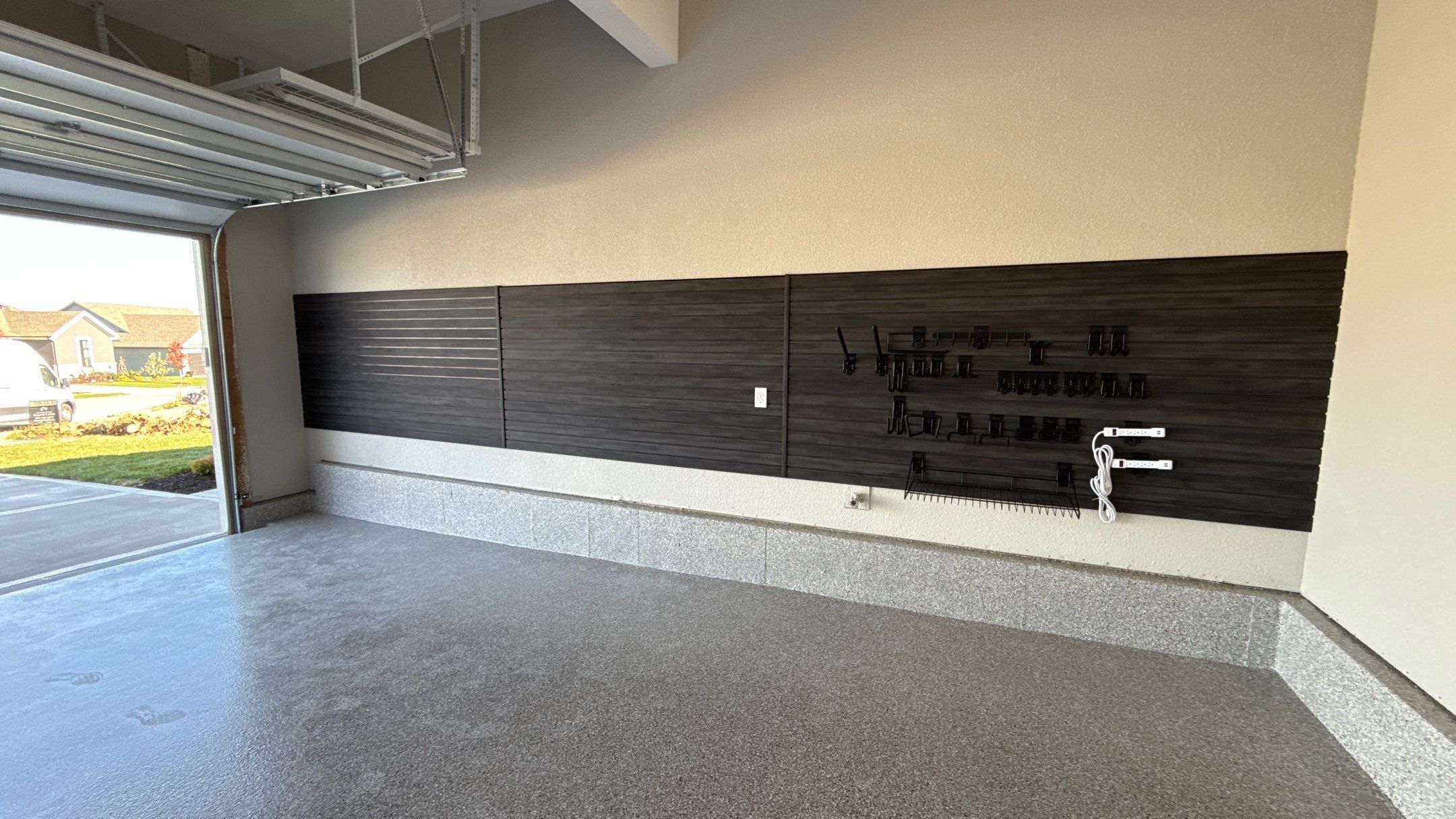 Steve Chose Our Beautiful MKE Blackwood Slatwall by Banner Garage