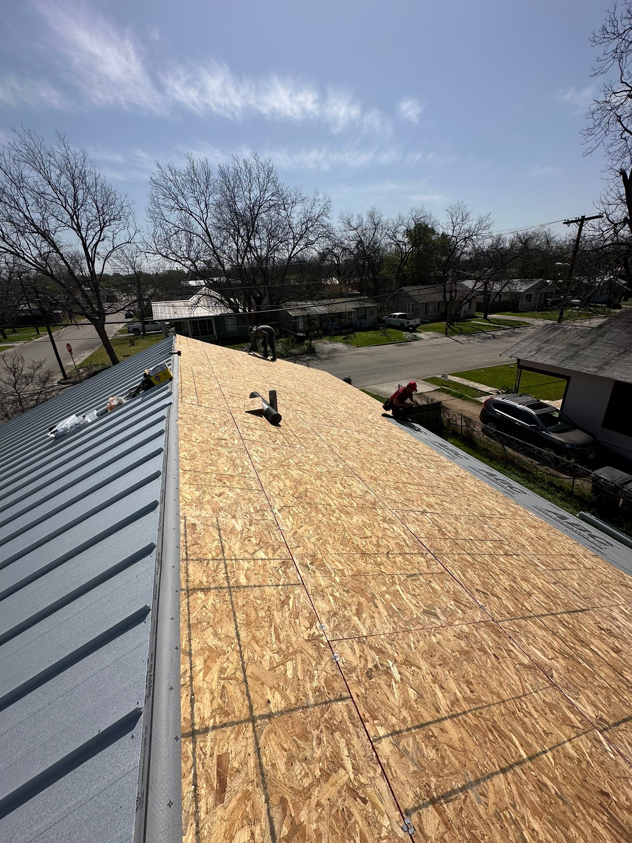 Residential Metal Roof Installation using McElroy Metal by Premier Roofing and Contracting