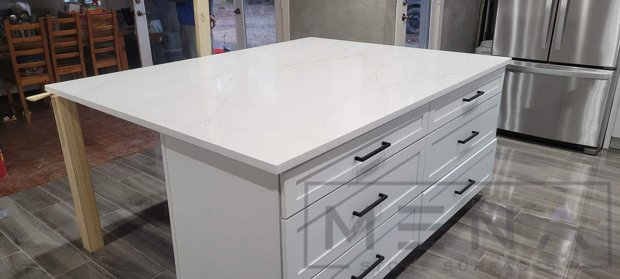 White Quartz Kitchen and Bathroom Countertop Installation in San Marcos by Mena stone surfaces