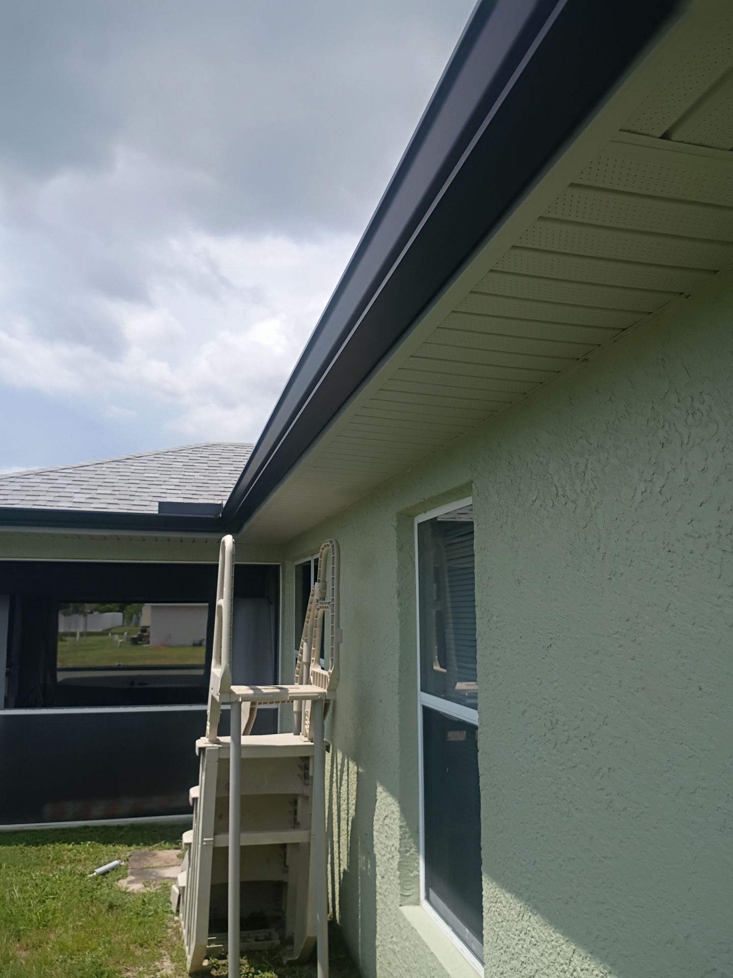 Black Seamless Gutters using K-Style Seamless Gutters in Cape Coral FL