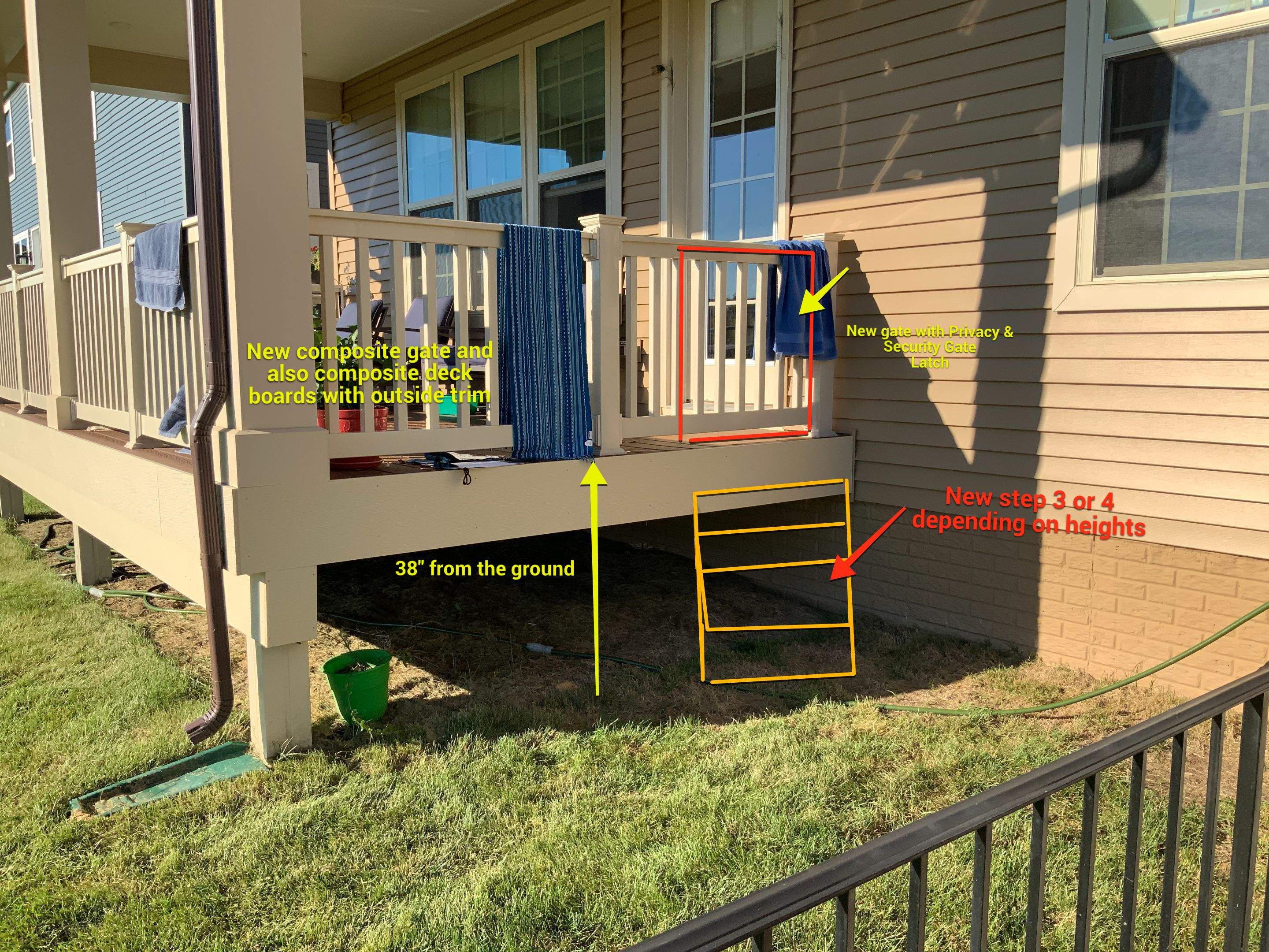 Deck Installation using New Vinyl Gate  by Alpha Design Services
