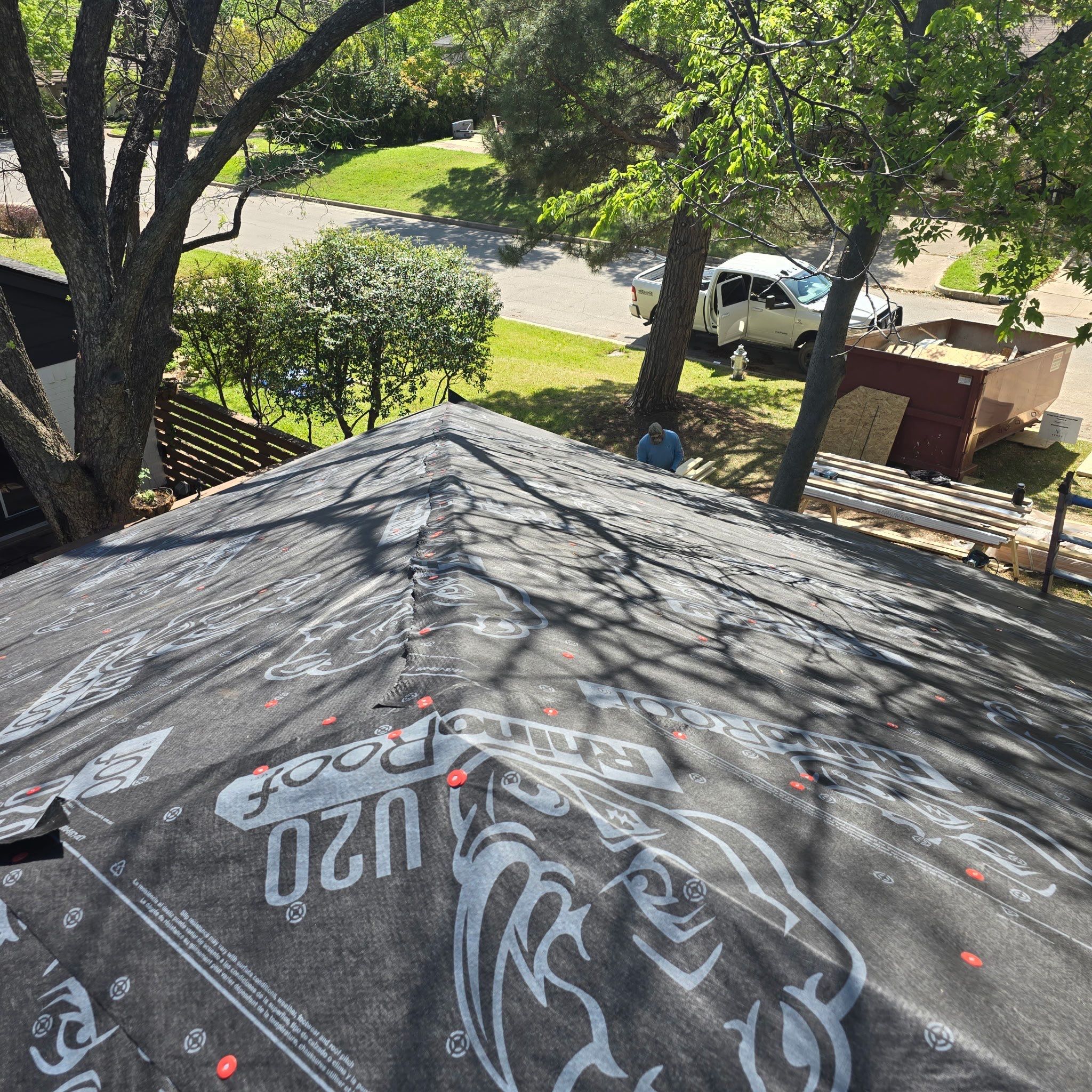 Home Addition Roof Install in Progress by Harvey Roofing & Construction