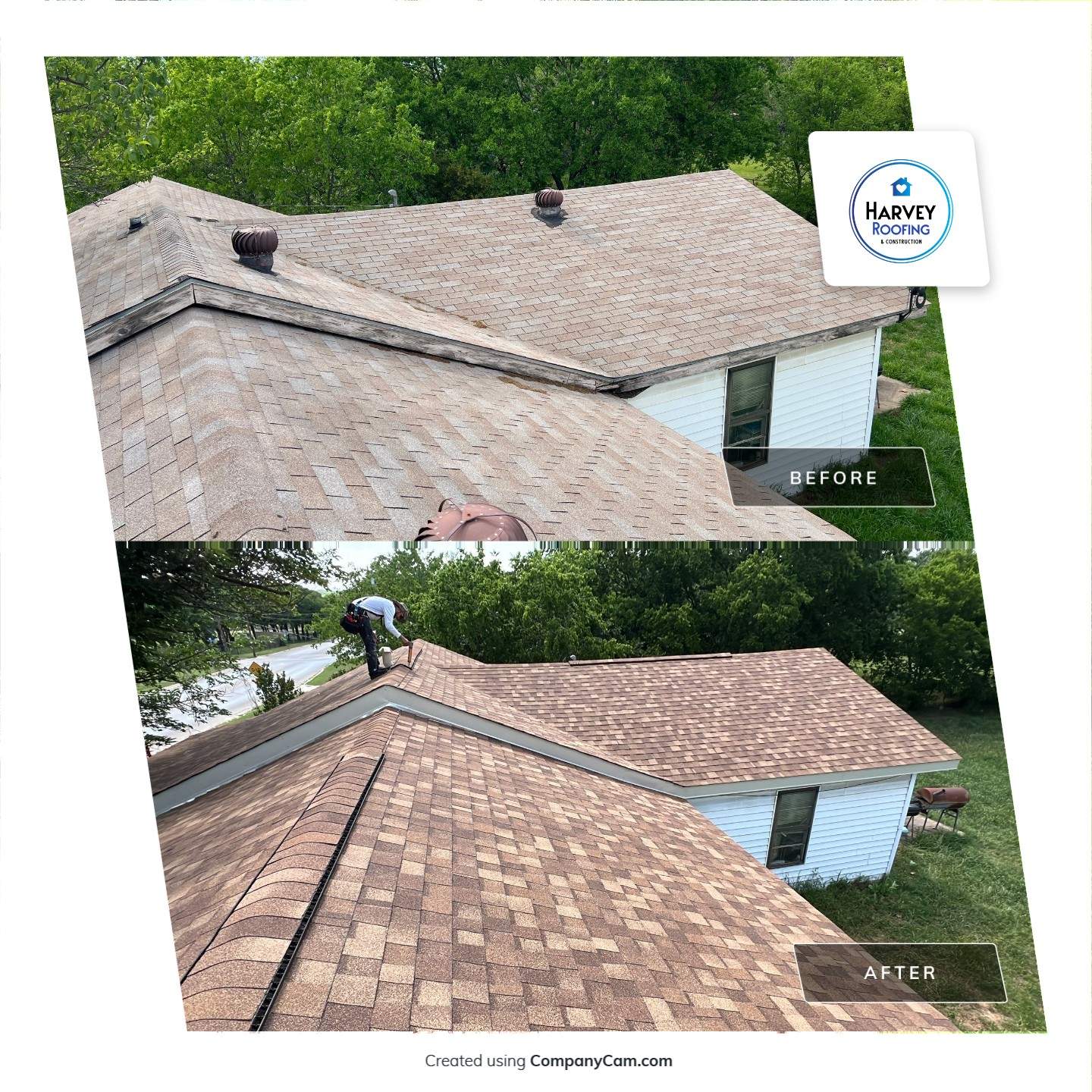 Residential Roofing Installation using ATLAS Pinnacle Pristine Shingles by Harvey Roofing & Construction
