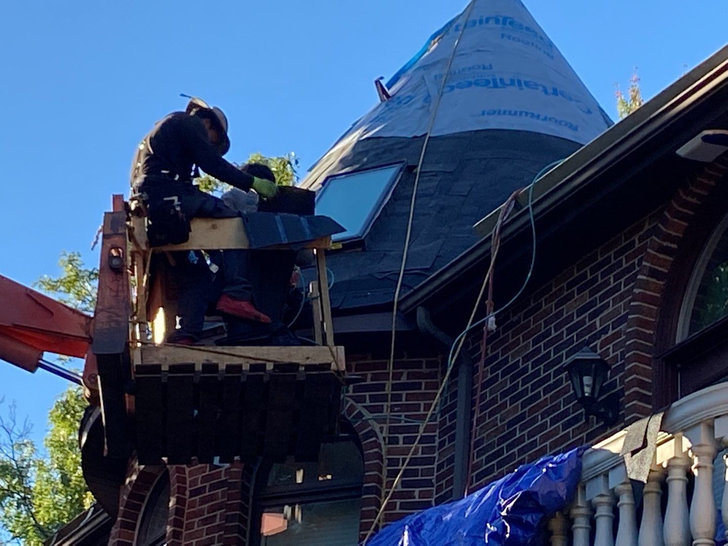 Roof Replacement using CertainTeed Landmark Moire Black by 180 Contractors