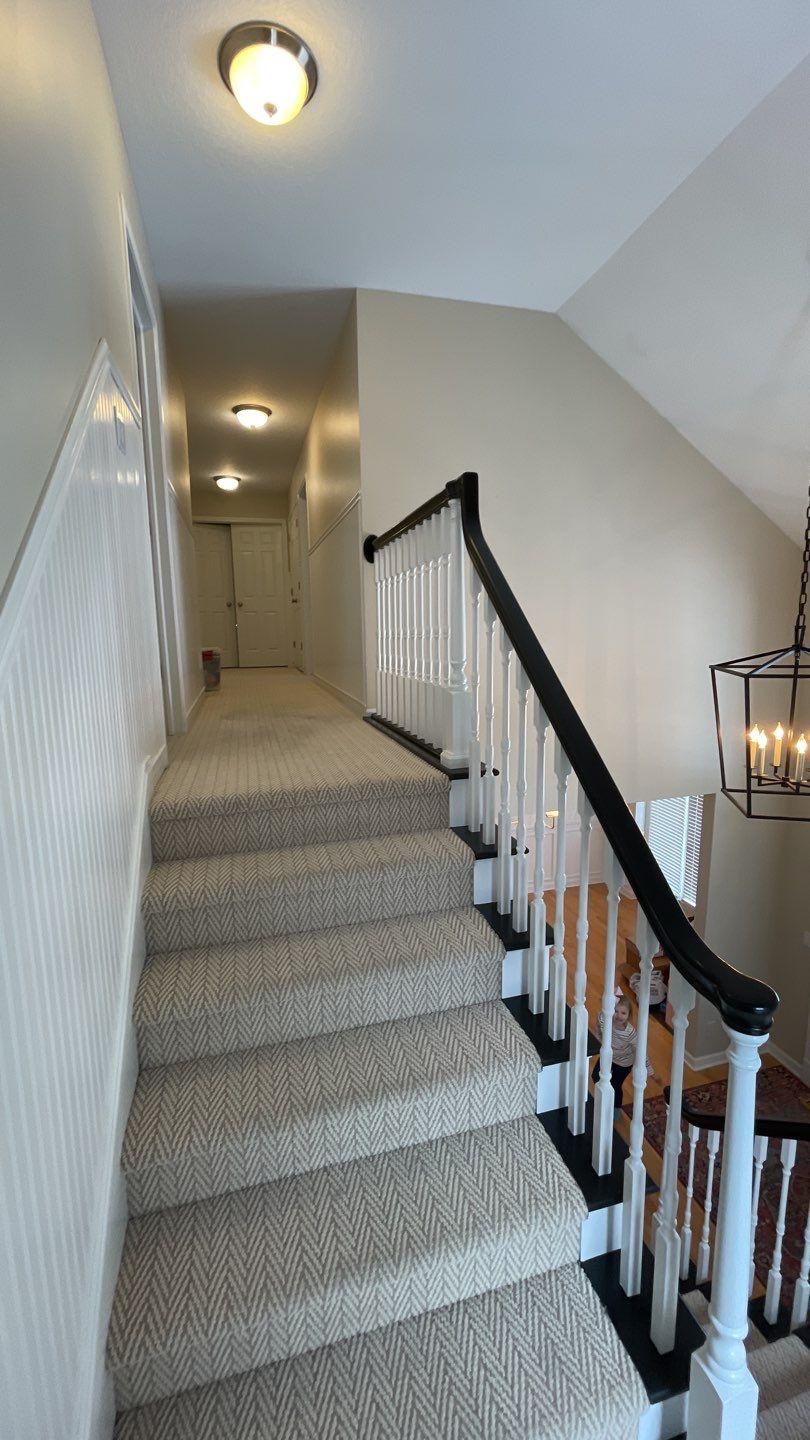 Bannister makeover using Sherwin Williams Paint by Cutting edge painting 