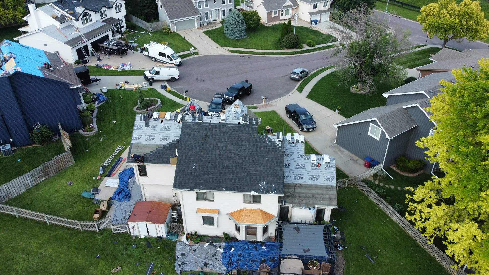 Residential Roofing Installation using IKO Nordic Glacier Impact Resistant Class 4 by Lightning Exteriors