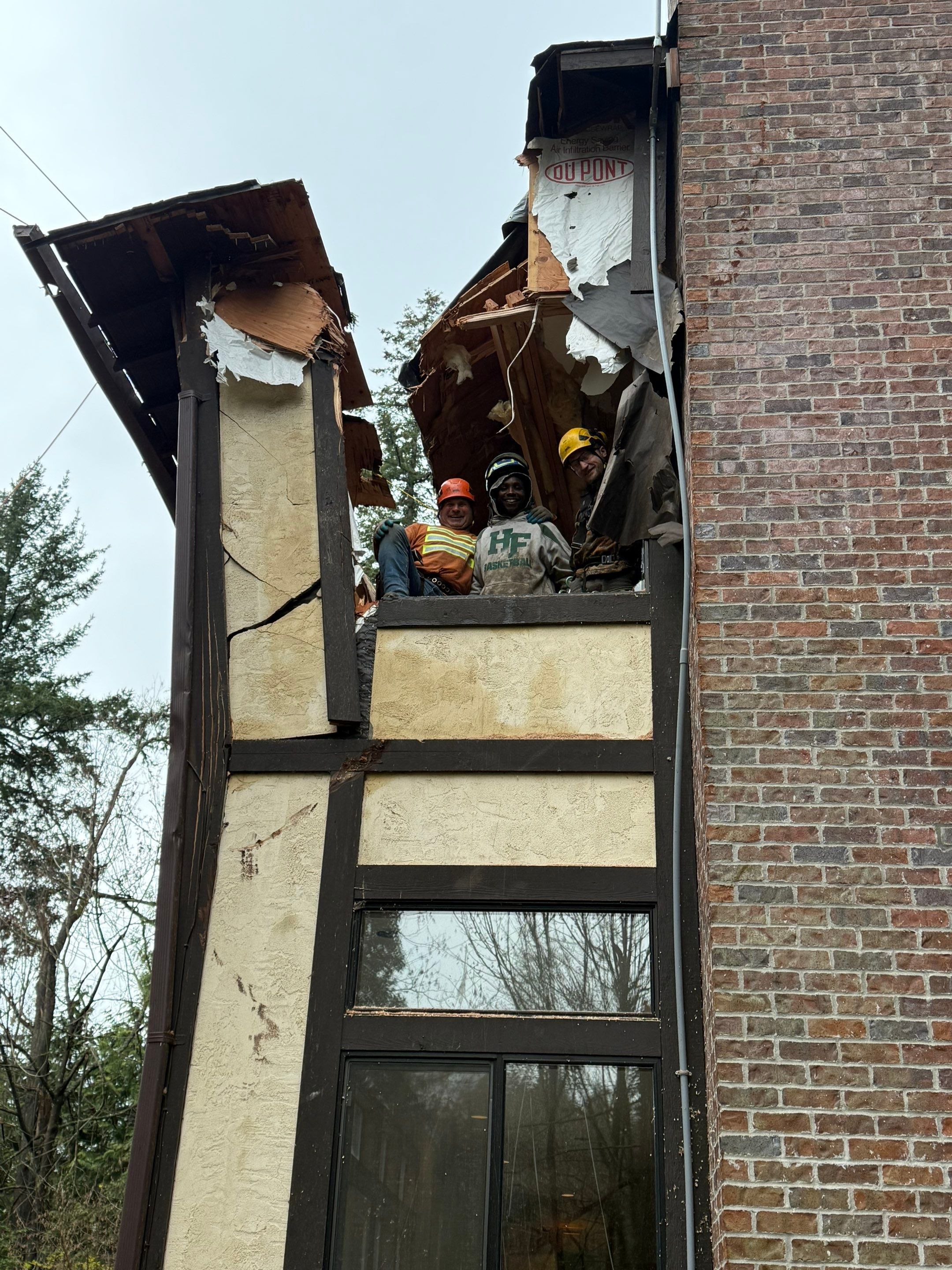 Emergency Tree Removal in Normandy Park – Storm-Damaged Tree on Home (Nov 2024) by Sound Tree Care LLC