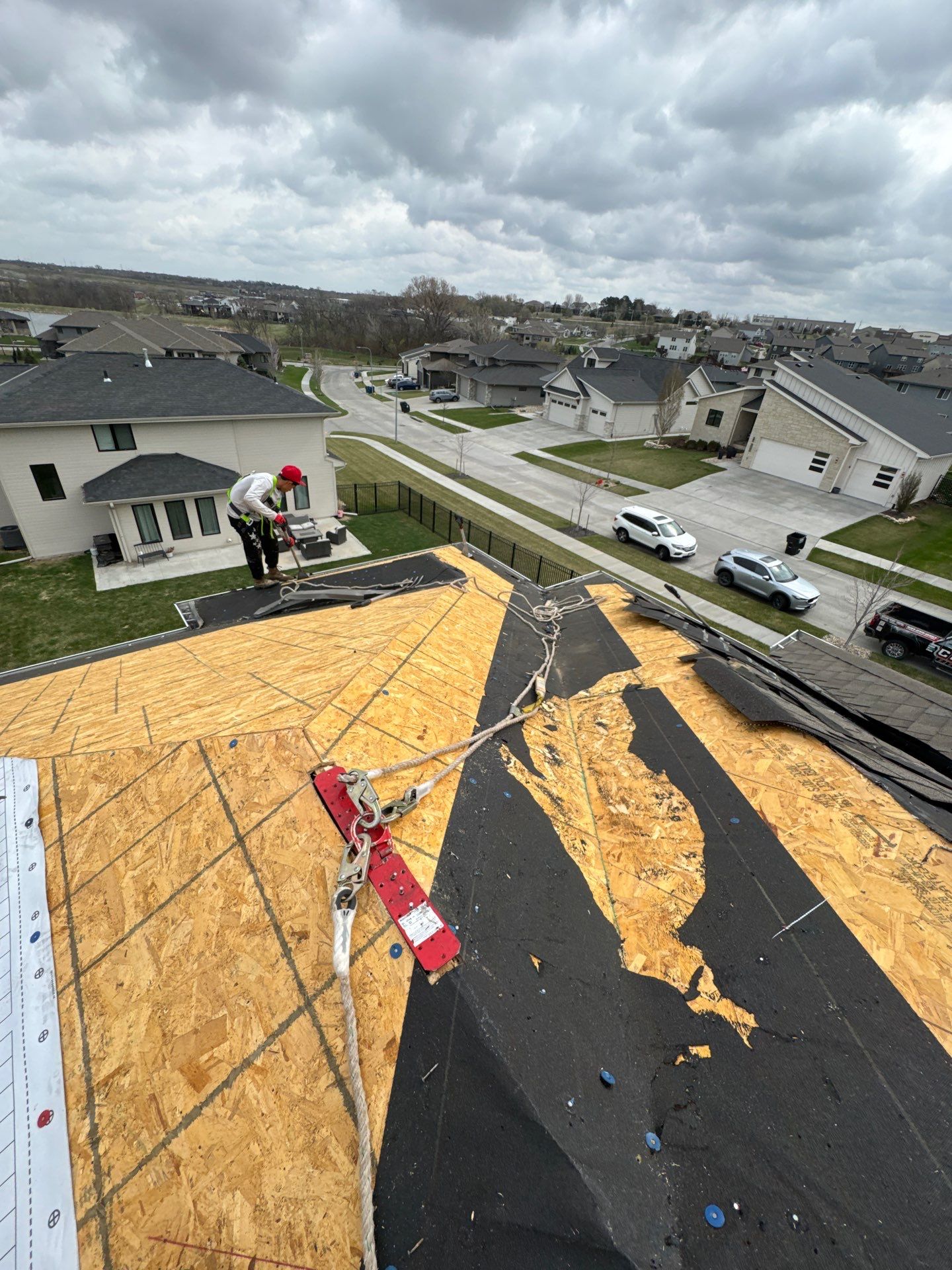Residential Roof Restoration and Interior Ceiling Leak Repair in Omaha by Crows Roofing LLC