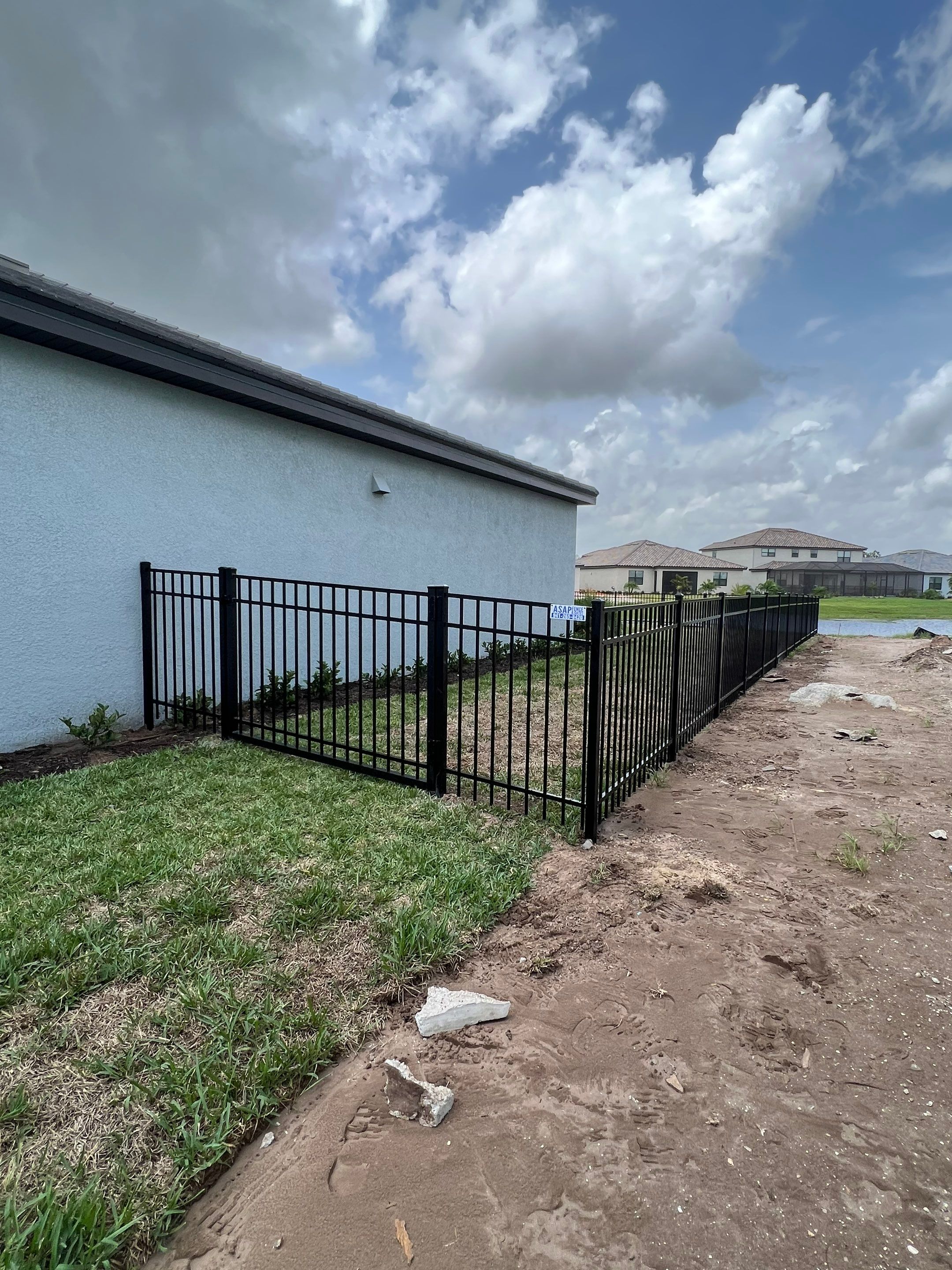 Aluminum Fence Installation using Black 3 Rail Aluminum Fence by Asap fence and gates, LLC