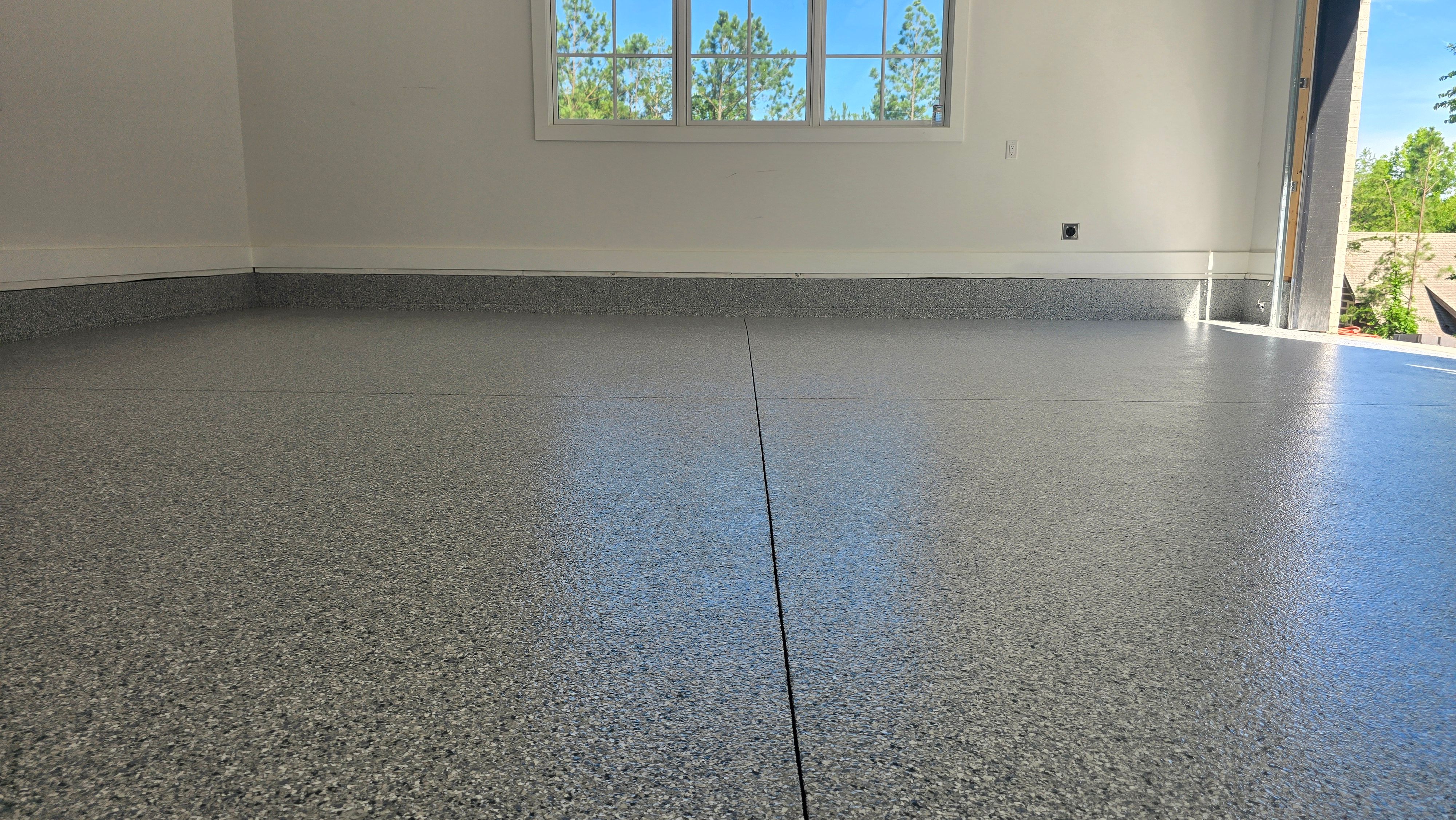 Porch & Garage Using Tidal Wave & Gravel  by Elite Floor Solutions