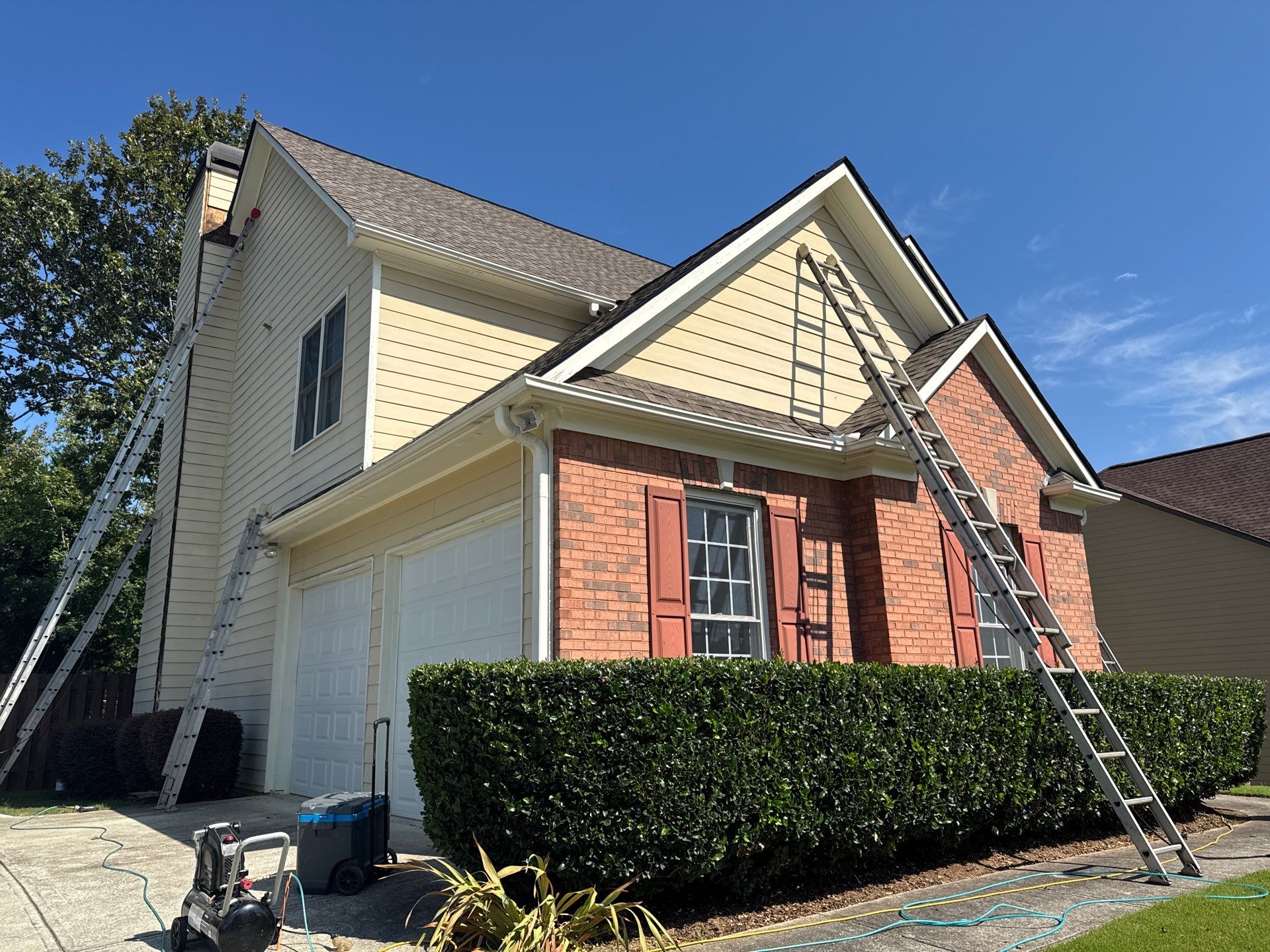 Complete Exterior House Painting and Deck Staining in Lawrenceville by Swift Home Renovations