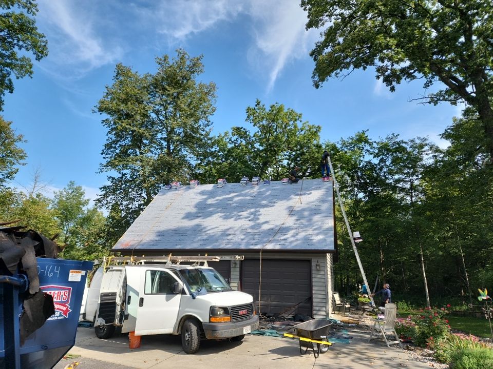 Roof Installation on Home, Garages, and Gazebo with GAF HDZ Shingles in Cedarburg, WI by Gellings Roofing & Siding