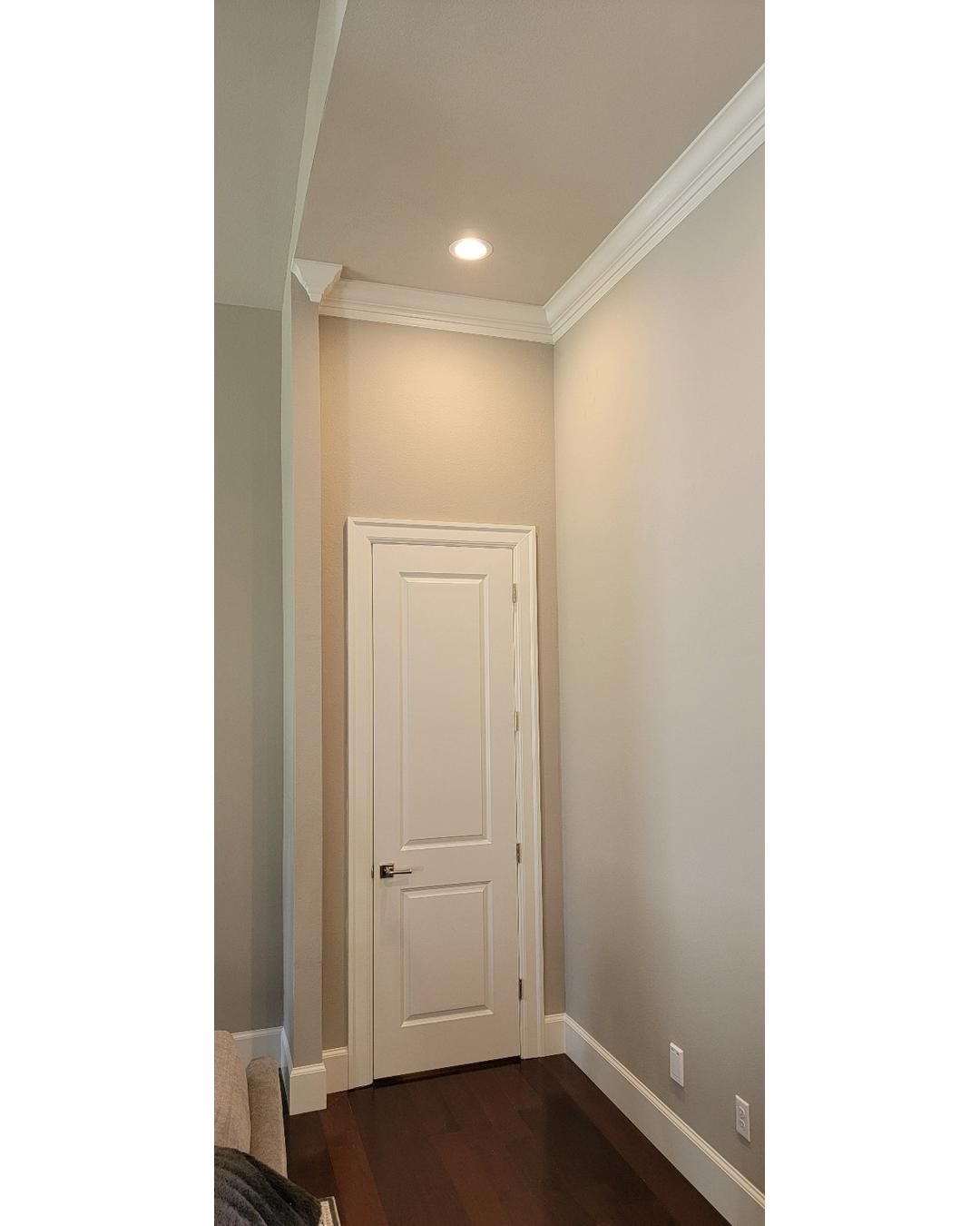 Closet transformation to coffee nook with custom shelves and LED lighting.  by Crm Services Llc